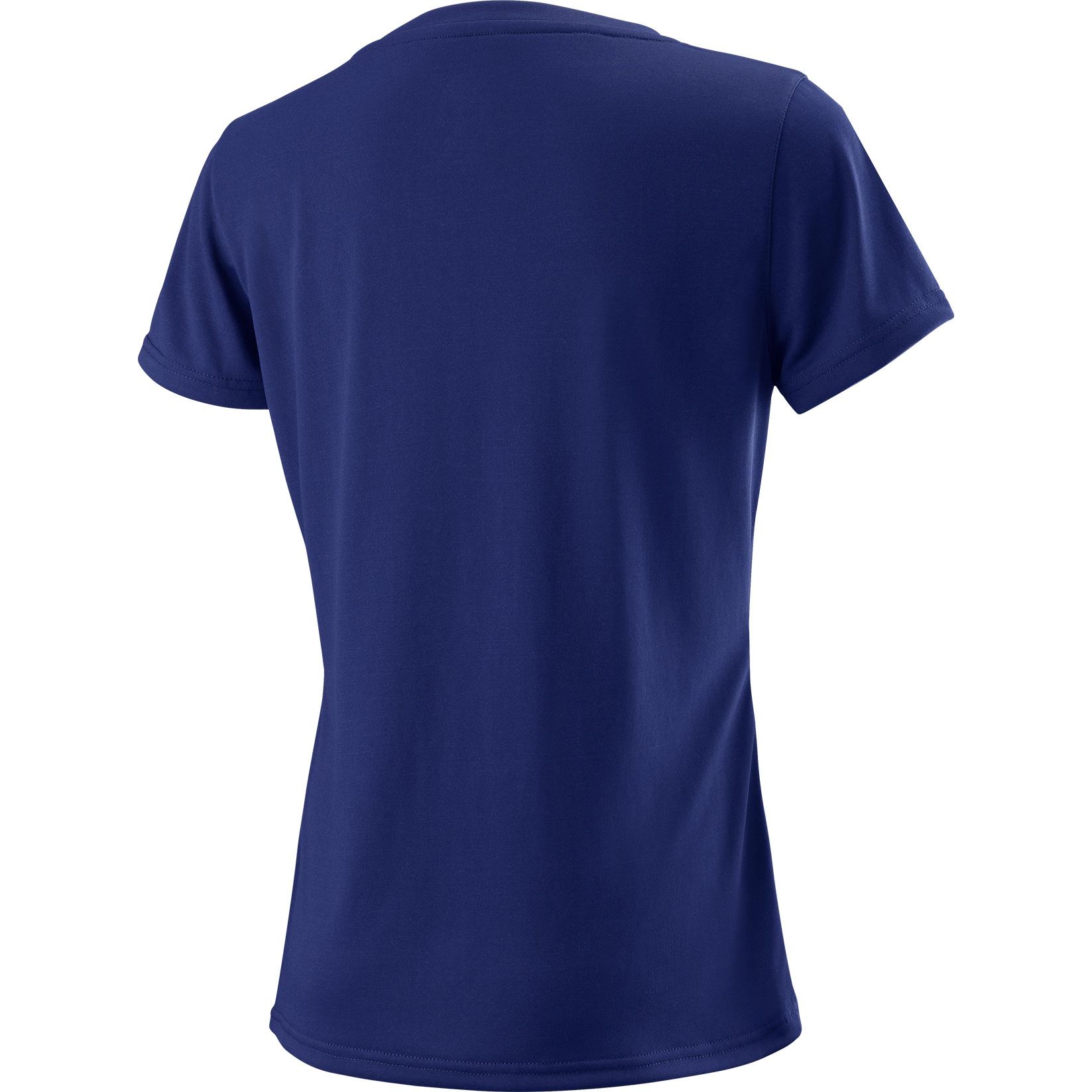 Wilson Womens Script Tech T-Shirt - Blue Depth/White - Tennisnuts.com