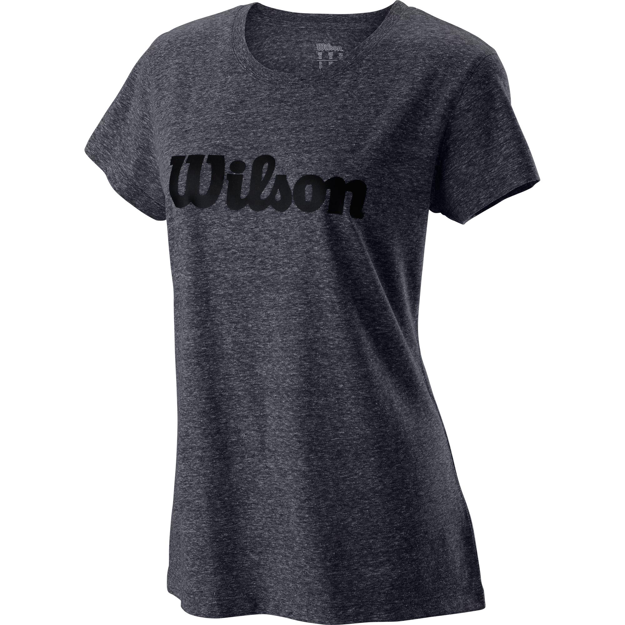 Wilson Womens Script Tech II Tee Ebony Heather/Black