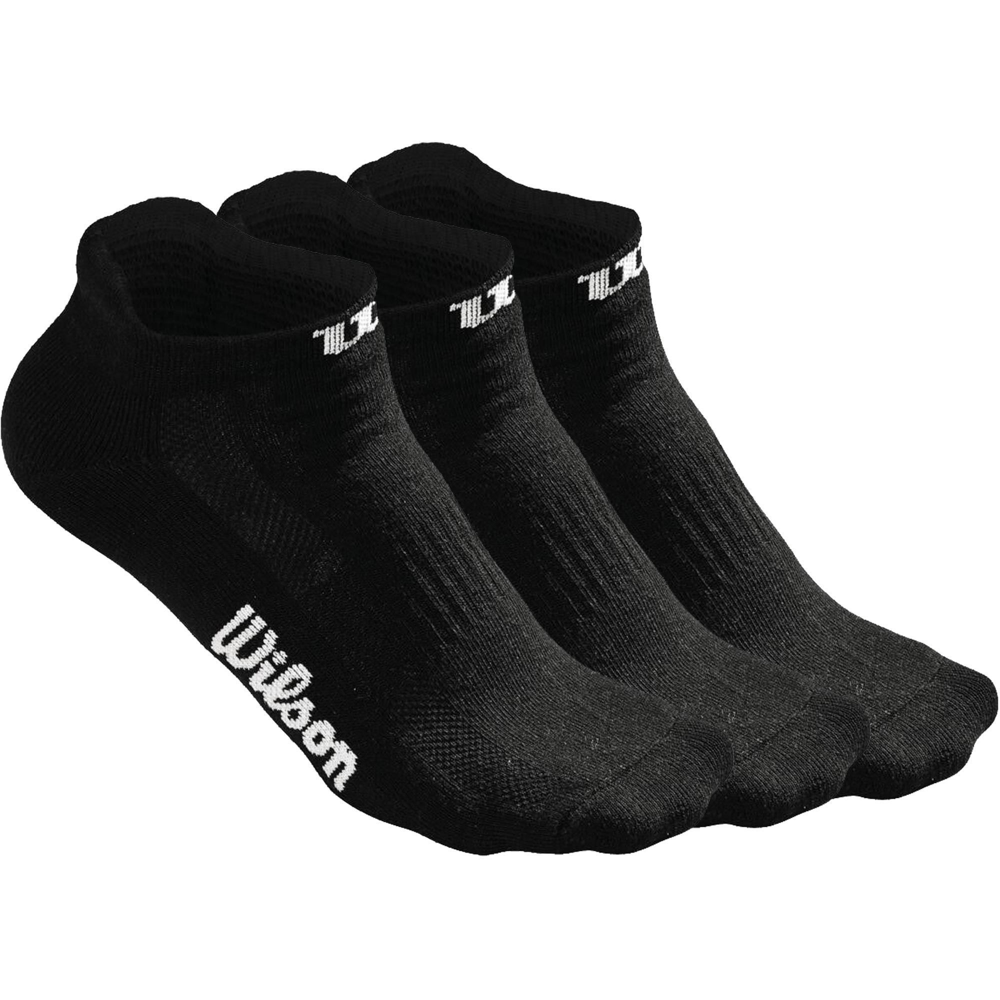 Wilson Womens No Show Socks (3 Pairs) Black/White