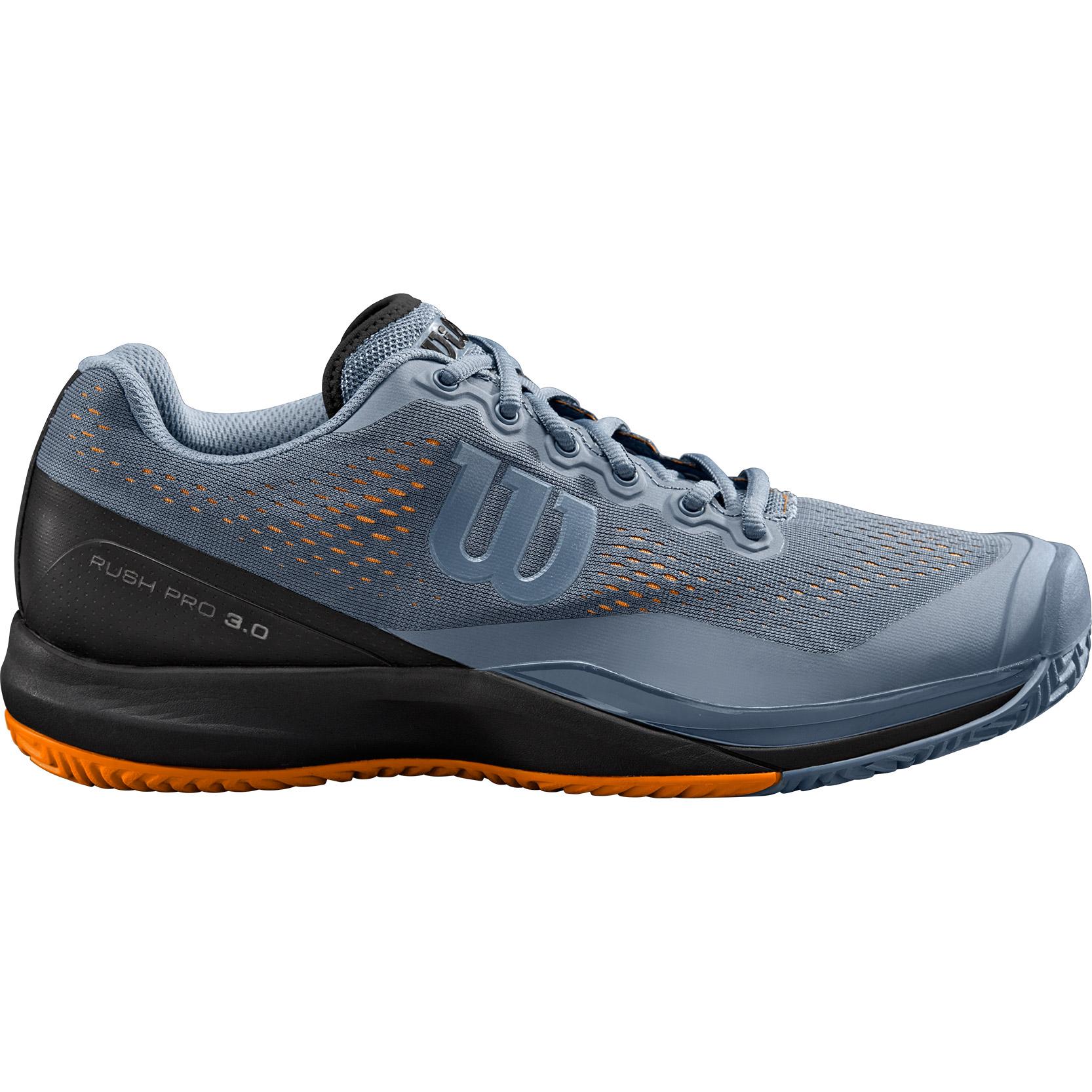 Wilson Mens Rush Pro 3 Tennis Shoes Flint/Black/Mandarin