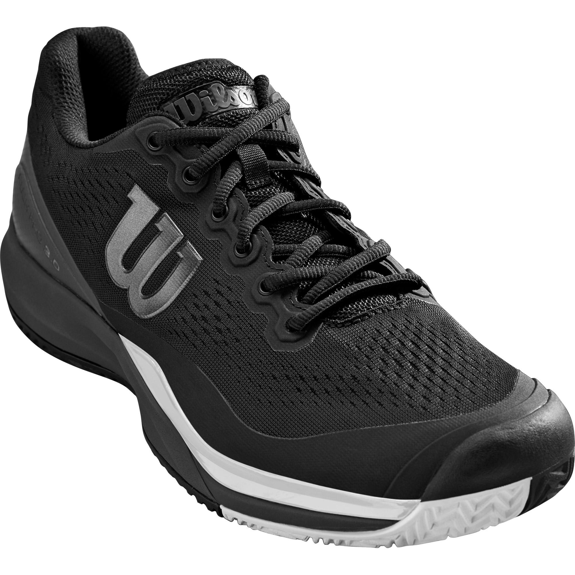 Wilson Mens Rush Pro 3 Tennis Shoes Black/Ebony/White