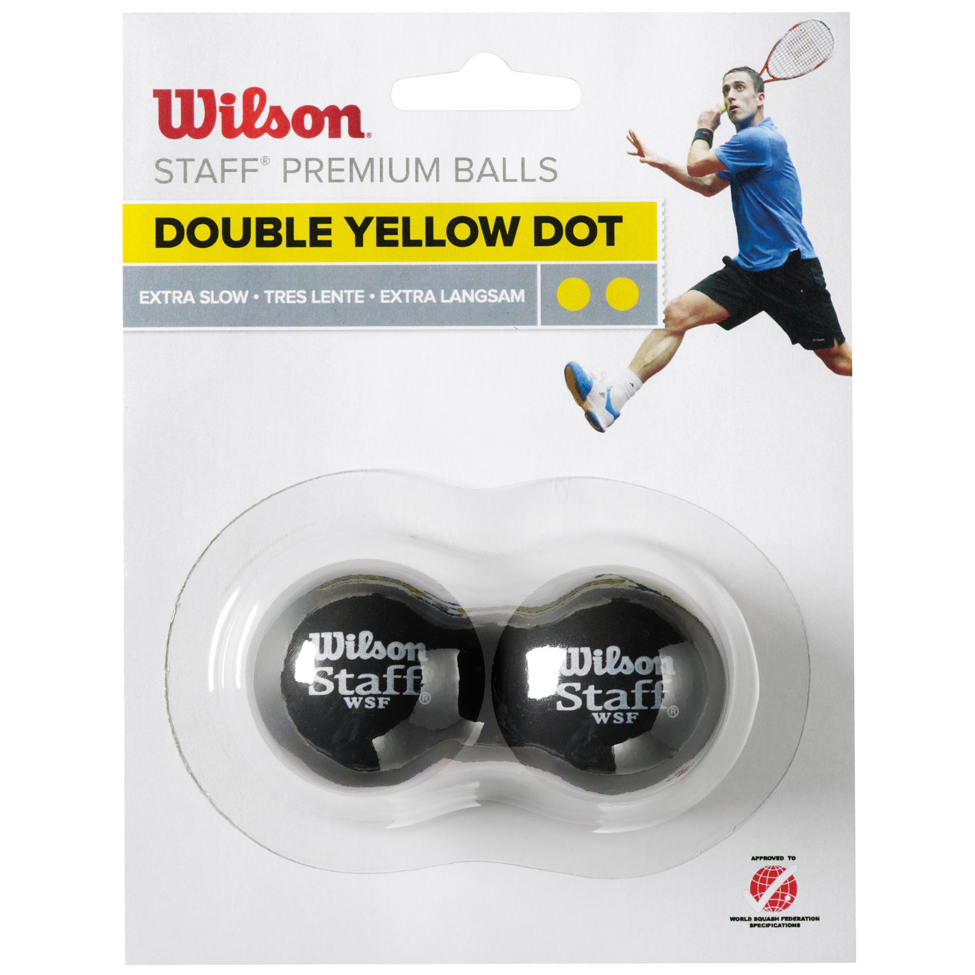 Wilson Staff Double Yellow Dot Squash Balls Pack of 2