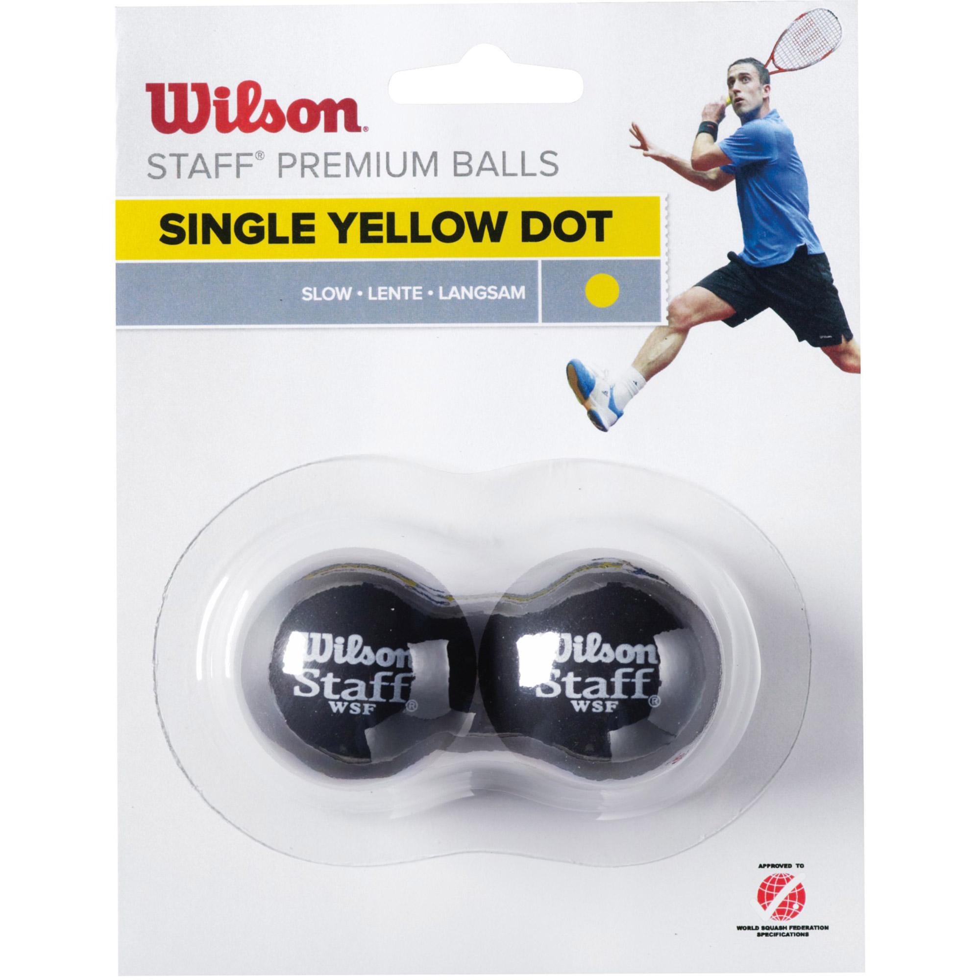 Wilson Staff Single Yellow Dot Squash Balls Pack of 2