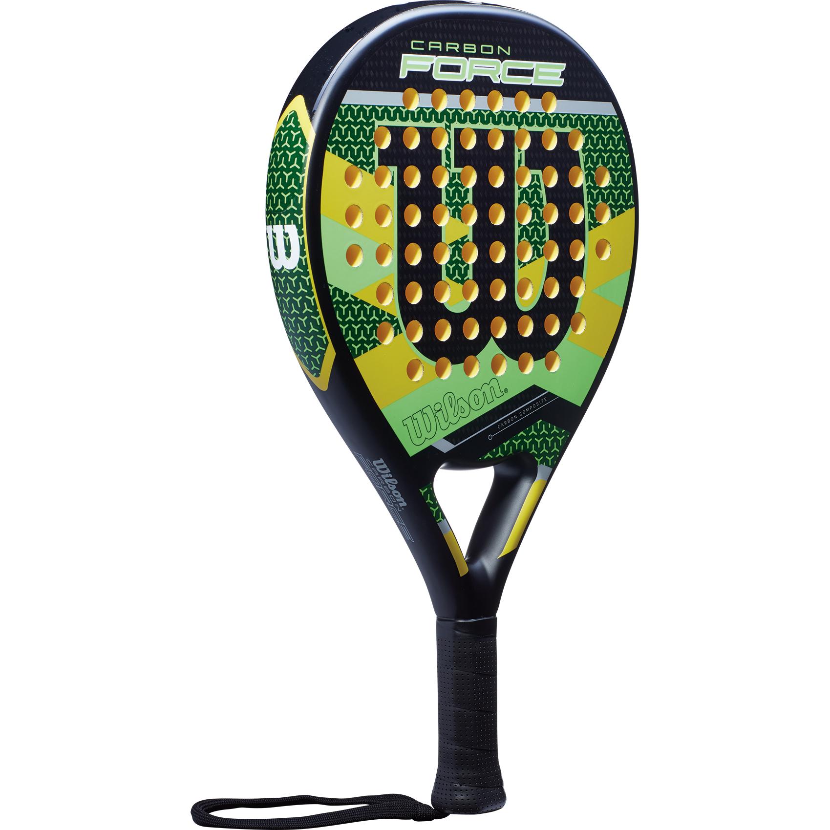 Raquete De Padel Wilson Carbon Force LT - Fibra De Carbono, Espuma EVA Macia, Forma De Gota, Cinza