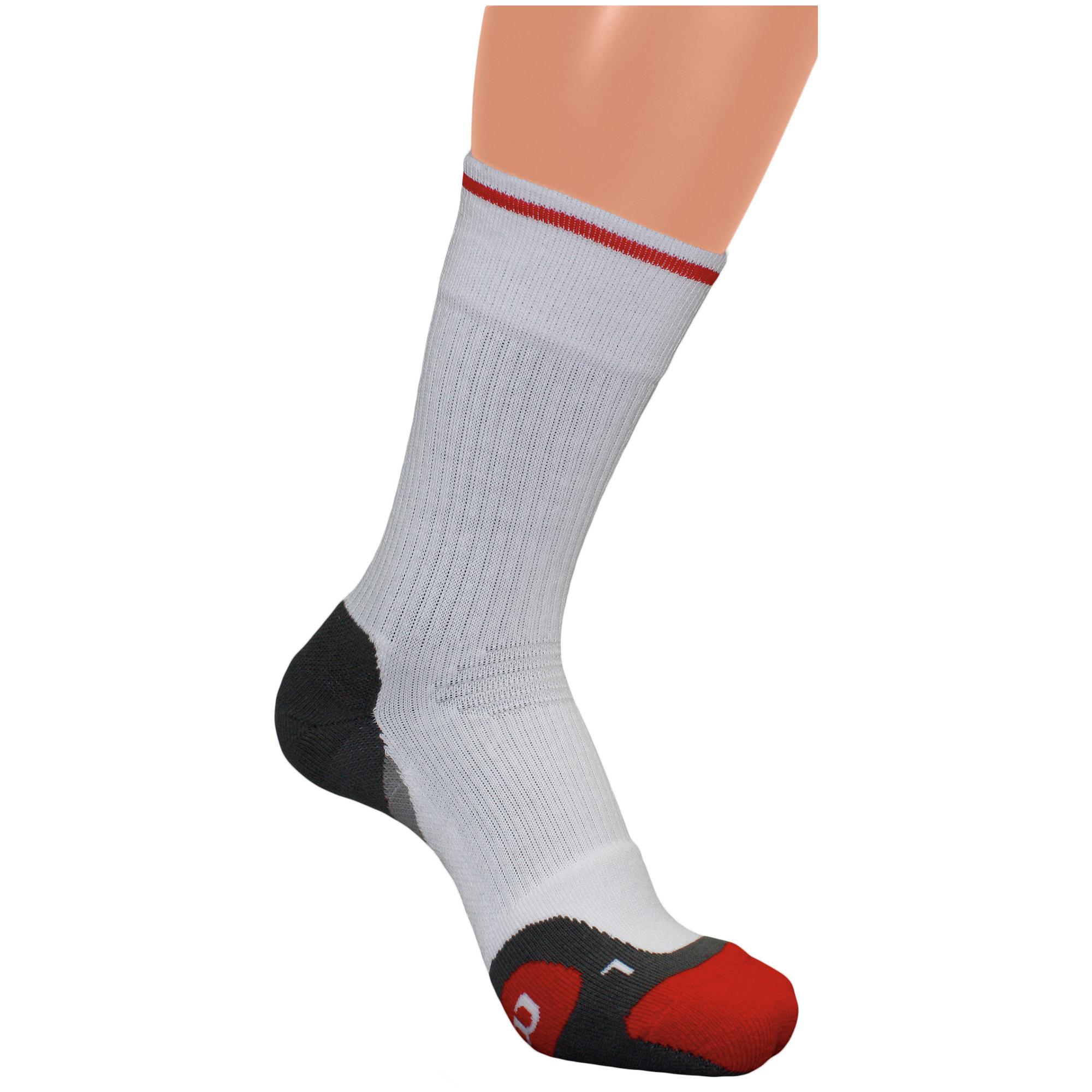 Wilson Mens Ergostep Crew Tennis Socks (1 Pair) White/Black/Red
