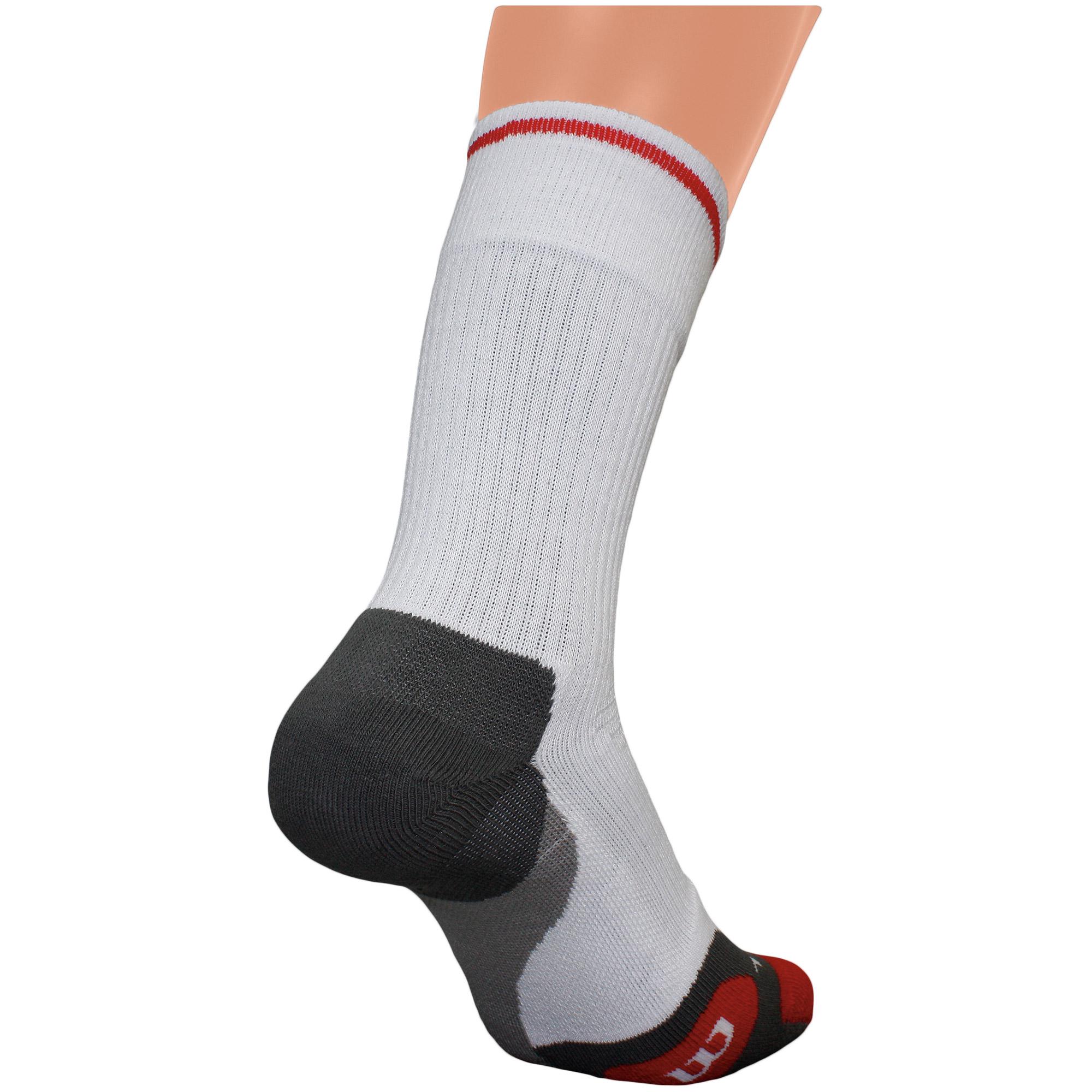 Wilson Mens Ergostep Crew Tennis Socks (1 Pair) White/Black/Red