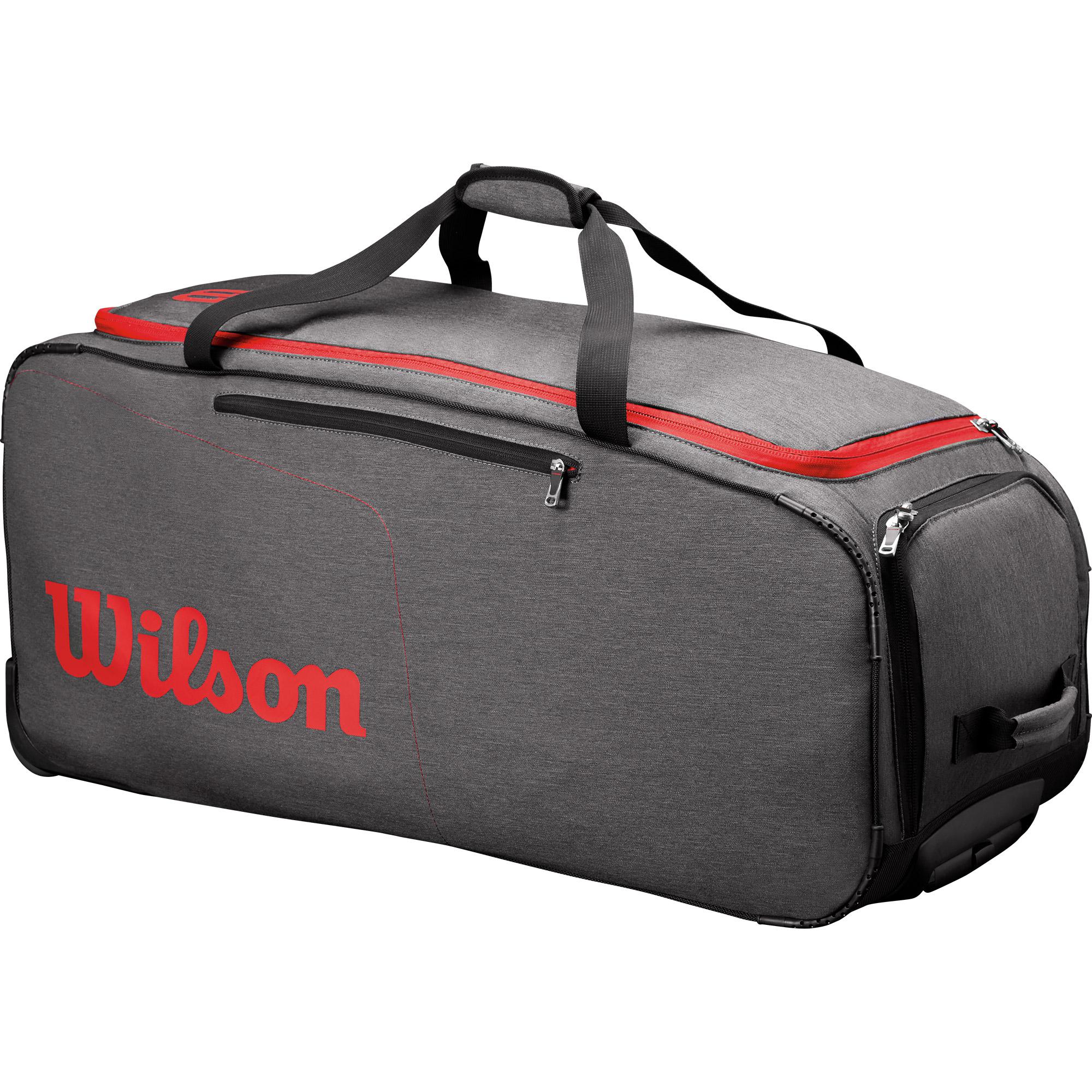 Wilson Traveler Wheelie Duffel Bag Grey/Red