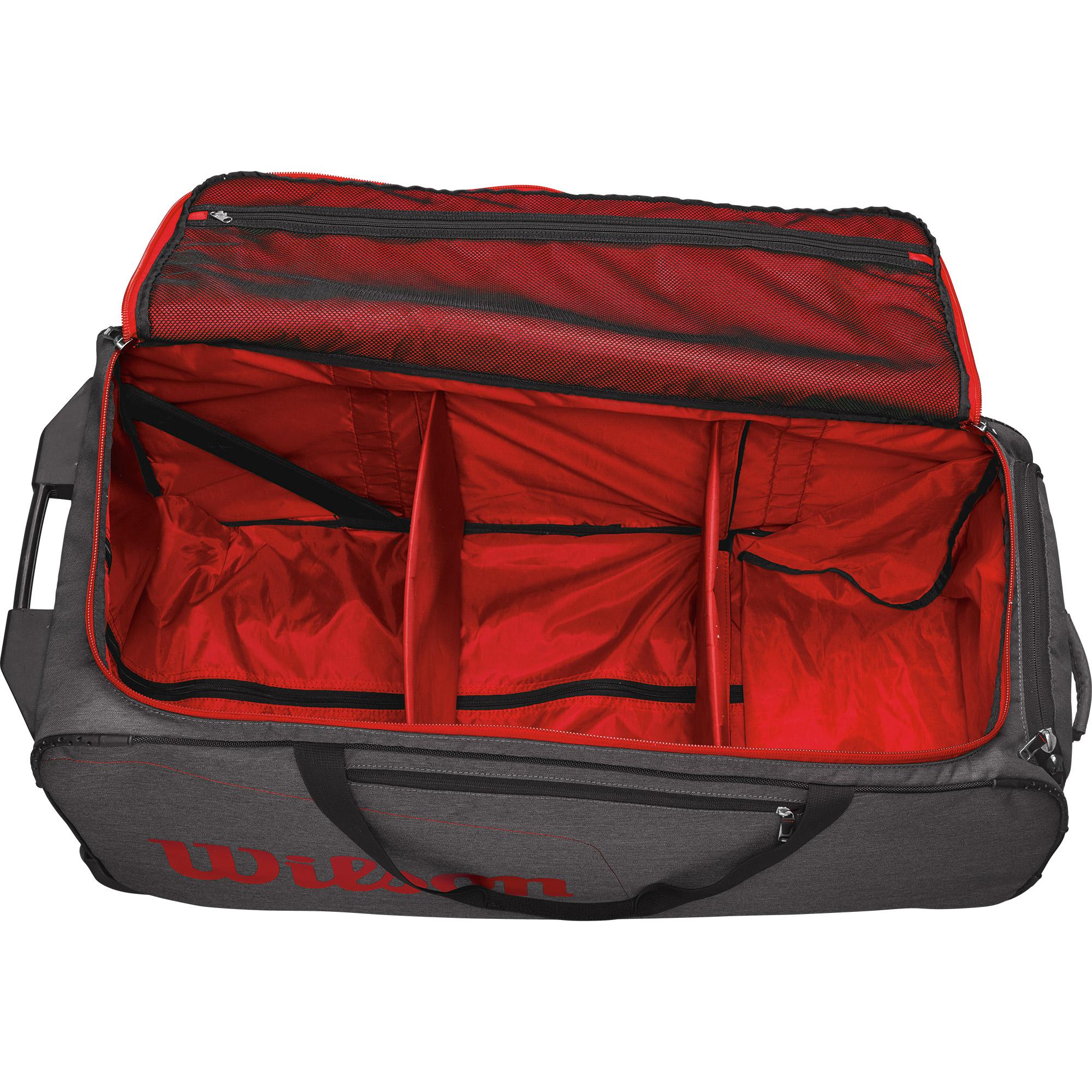 Wilson Traveler Wheelie Duffel Bag Grey/Red