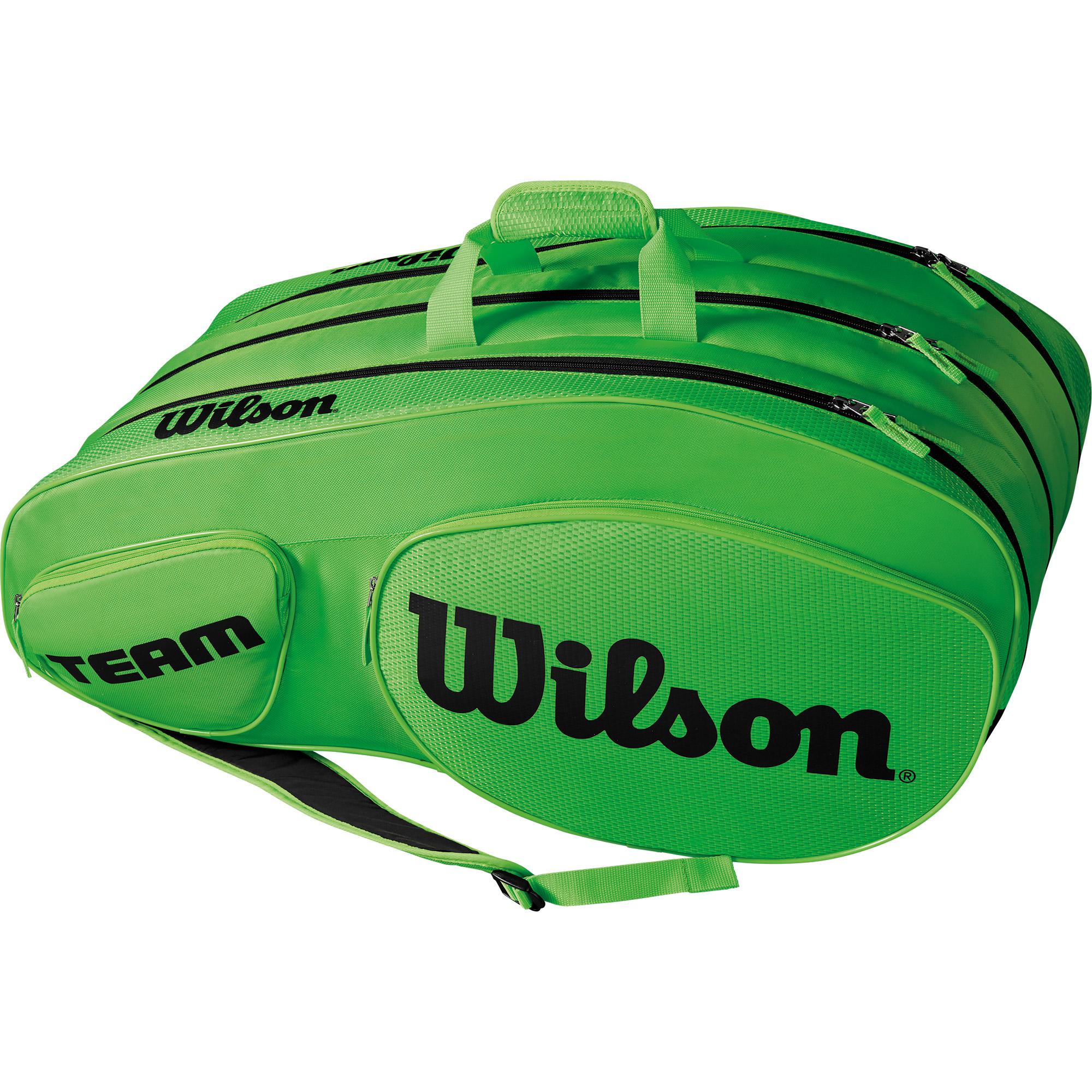 Wilson Team III 12 Racket Bag Green Black Tennisnuts