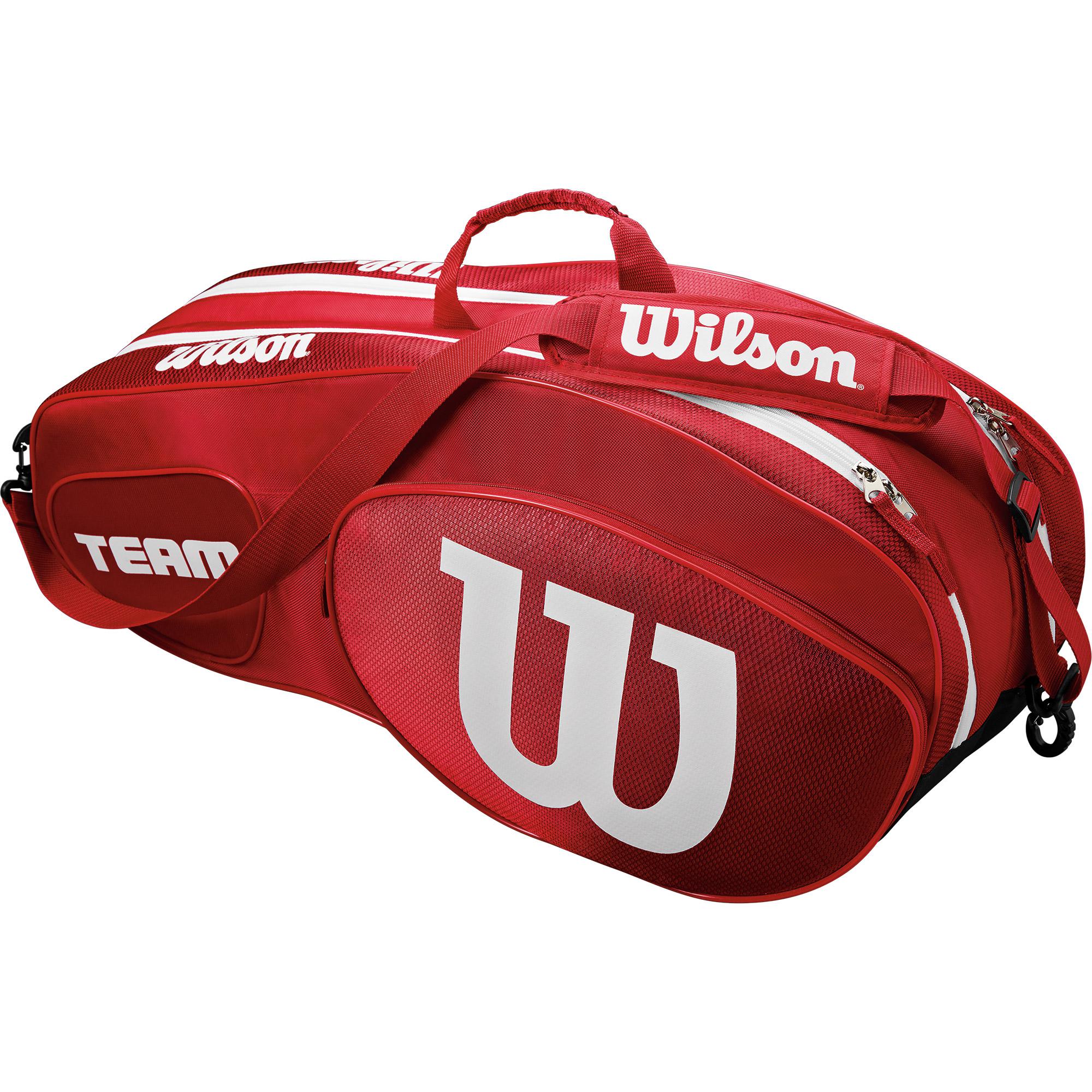 Wilson Team Iii 6 Pack Bag Red White Tennisnuts Wilson Team Iii 6 Pack Bag Red White