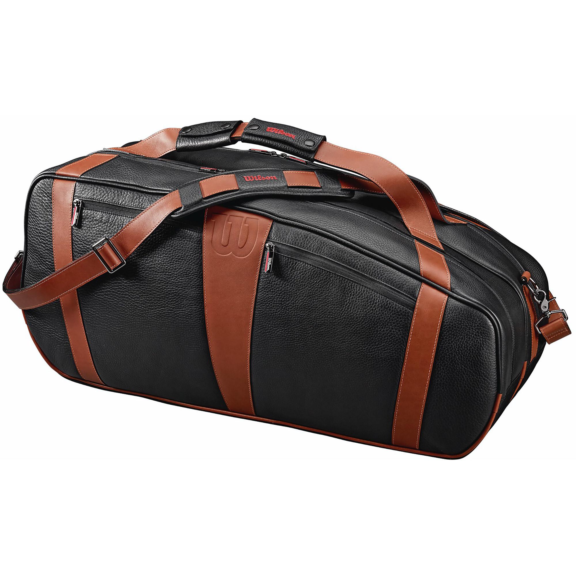 Wilson Leather 6 Racket Bag - Black - Tennisnuts.com