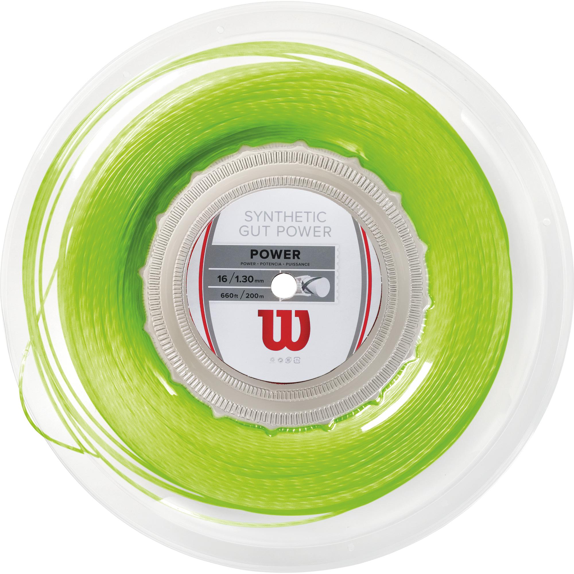 Wilson Synthetic Gut Power 200m Tennis String Reel Lime Green