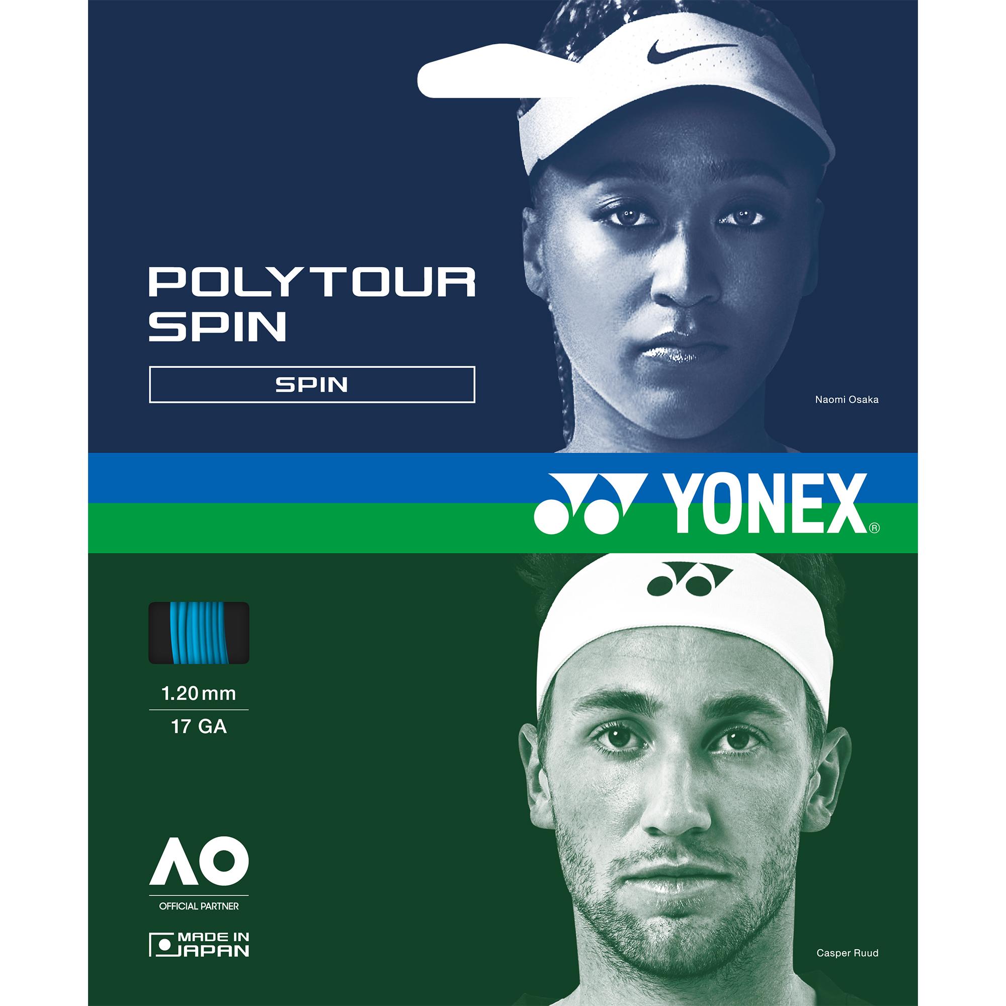 Yonex PolyTour Spin 16L (1.25mm) String Set - Cobalt Blue