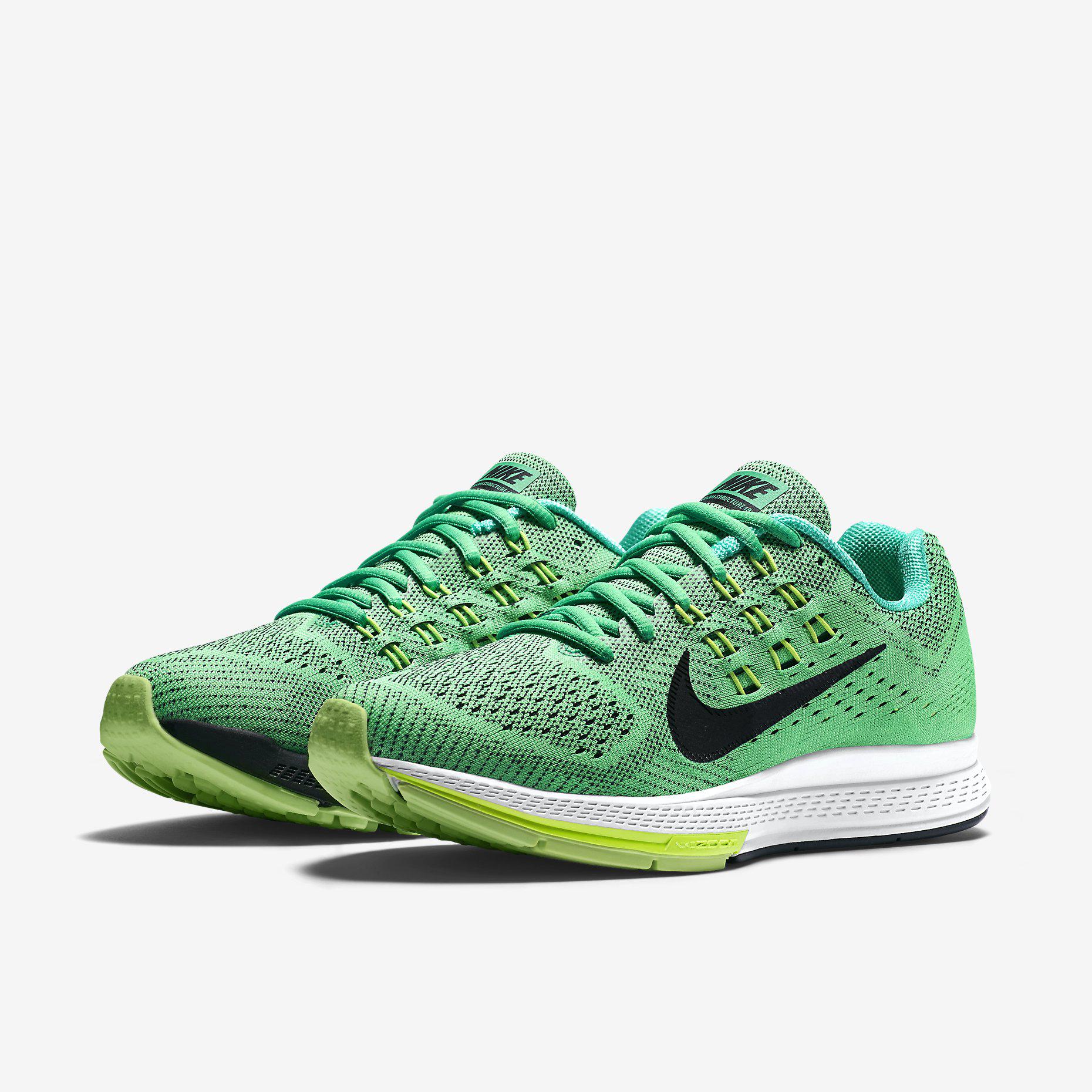 Nike Womens Air Structure 18 Running Shoes - Green - Tennisnuts.com