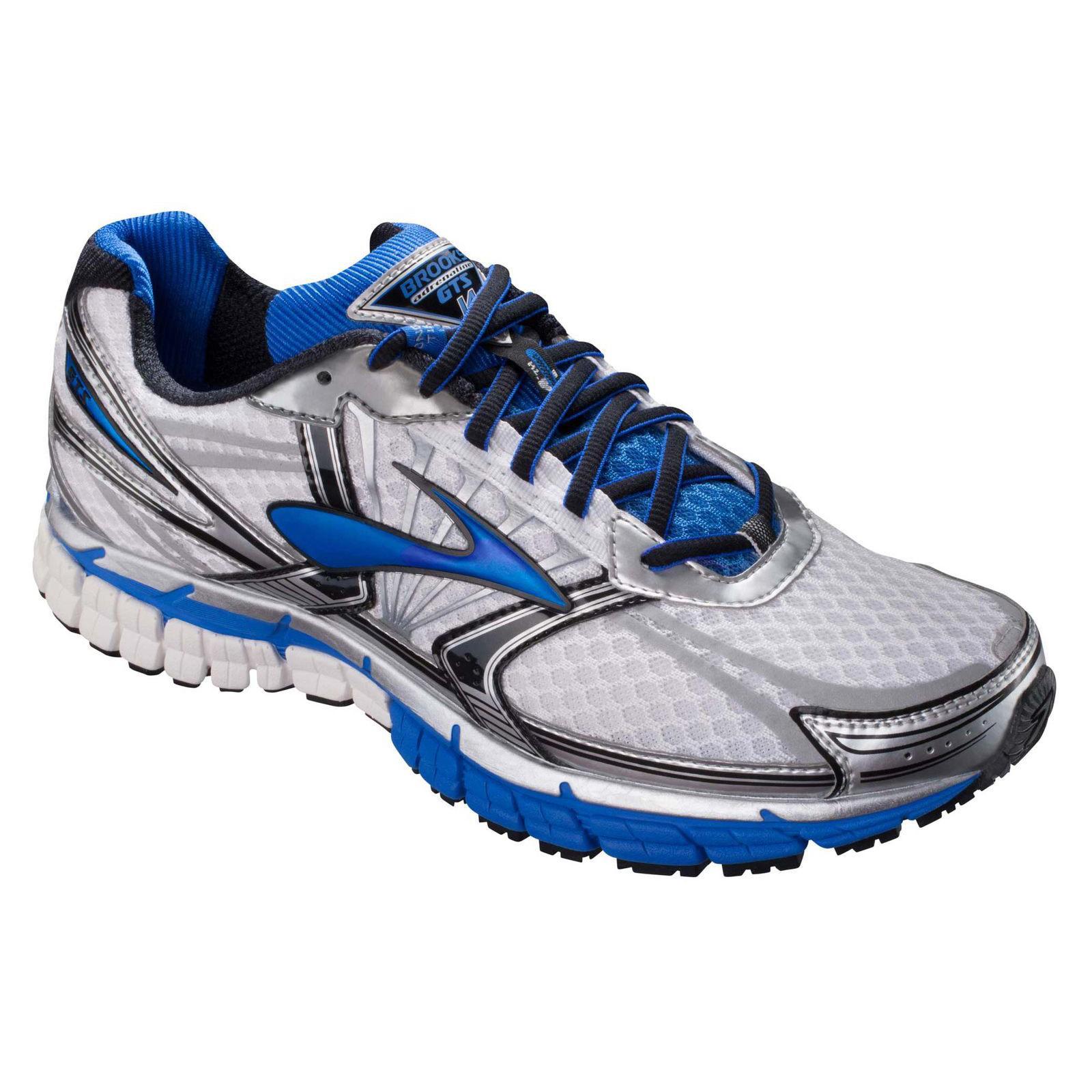 Brooks Mens Adrenaline GTS 14 Running Shoes - Silver/Blue - Tennisnuts.com
