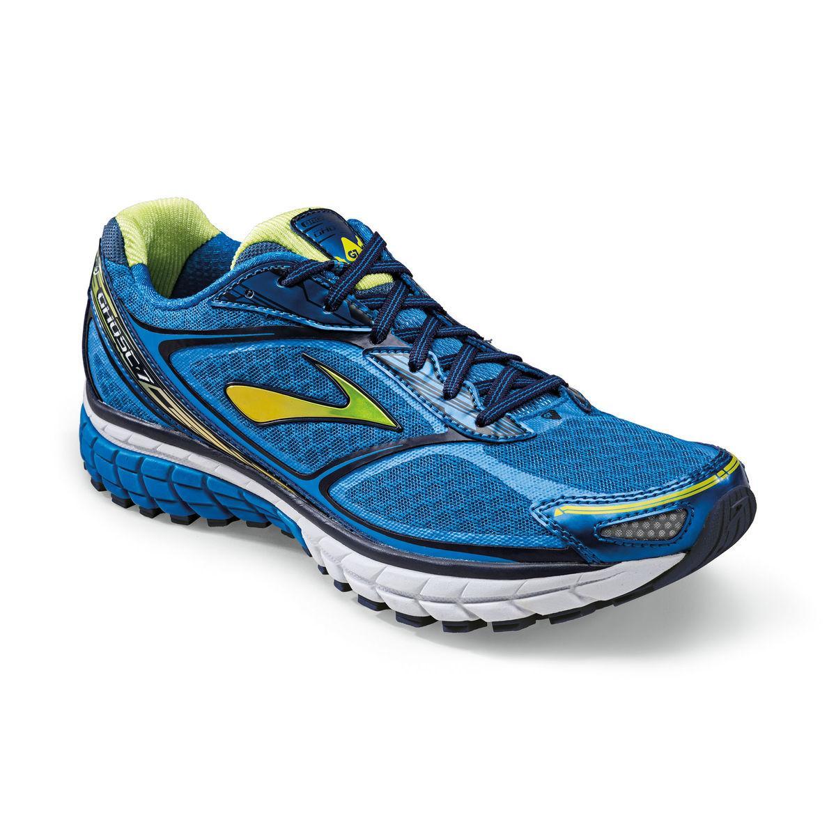 Brooks Mens Ghost 7 Running Shoes - Electric Blue/Lime - Tennisnuts.com