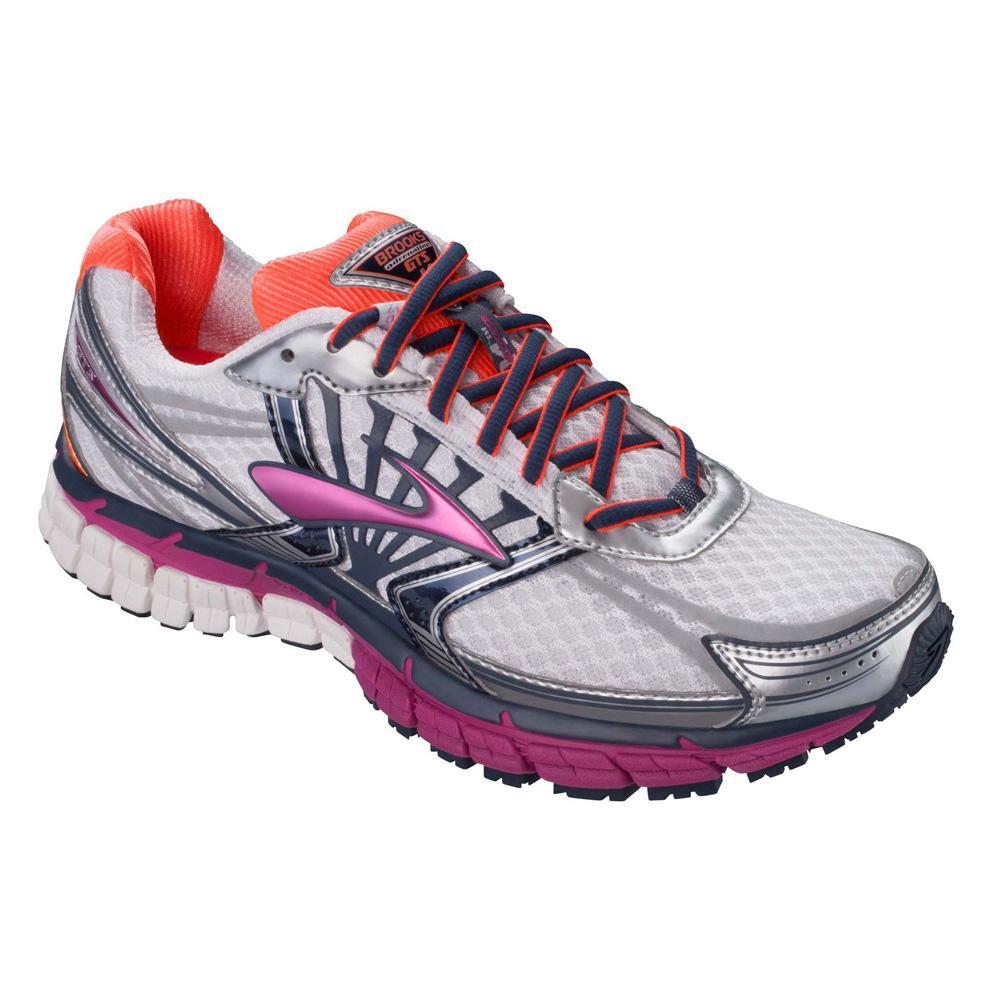 Brooks Womens Adrenaline GTS 14 Running Shoes - White/Fuschia ...