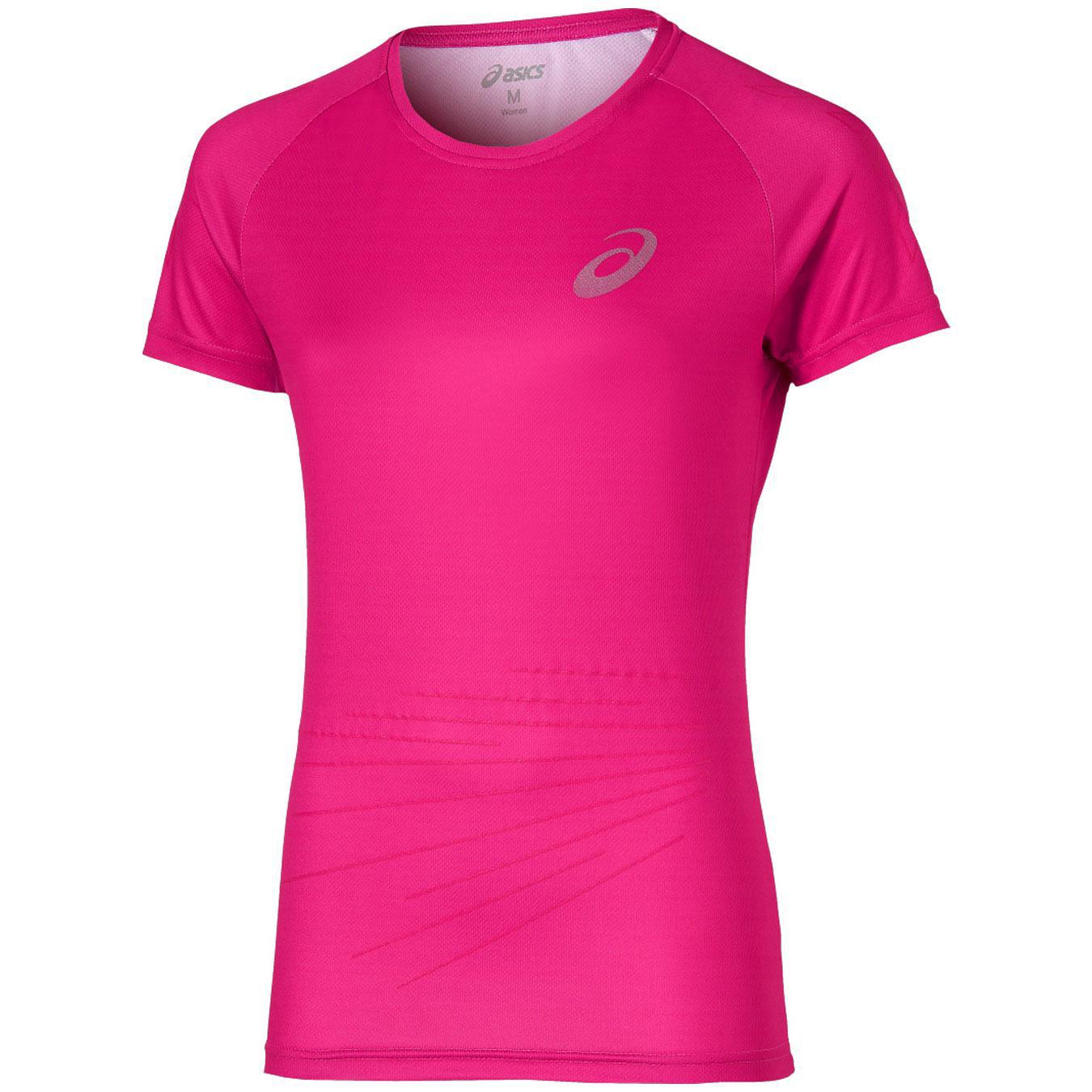 Asics Womens Liteshow Graphic Running Top Pink Glow