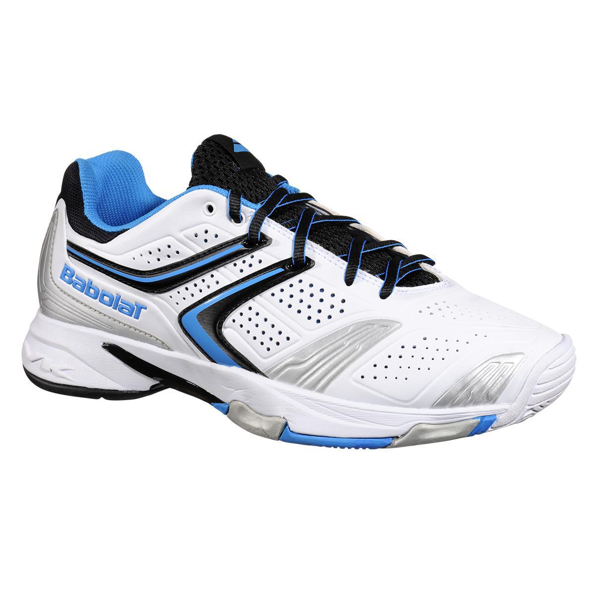 Babolat Mens Drive 3 All Court Tennis Shoes - White/Blue ...