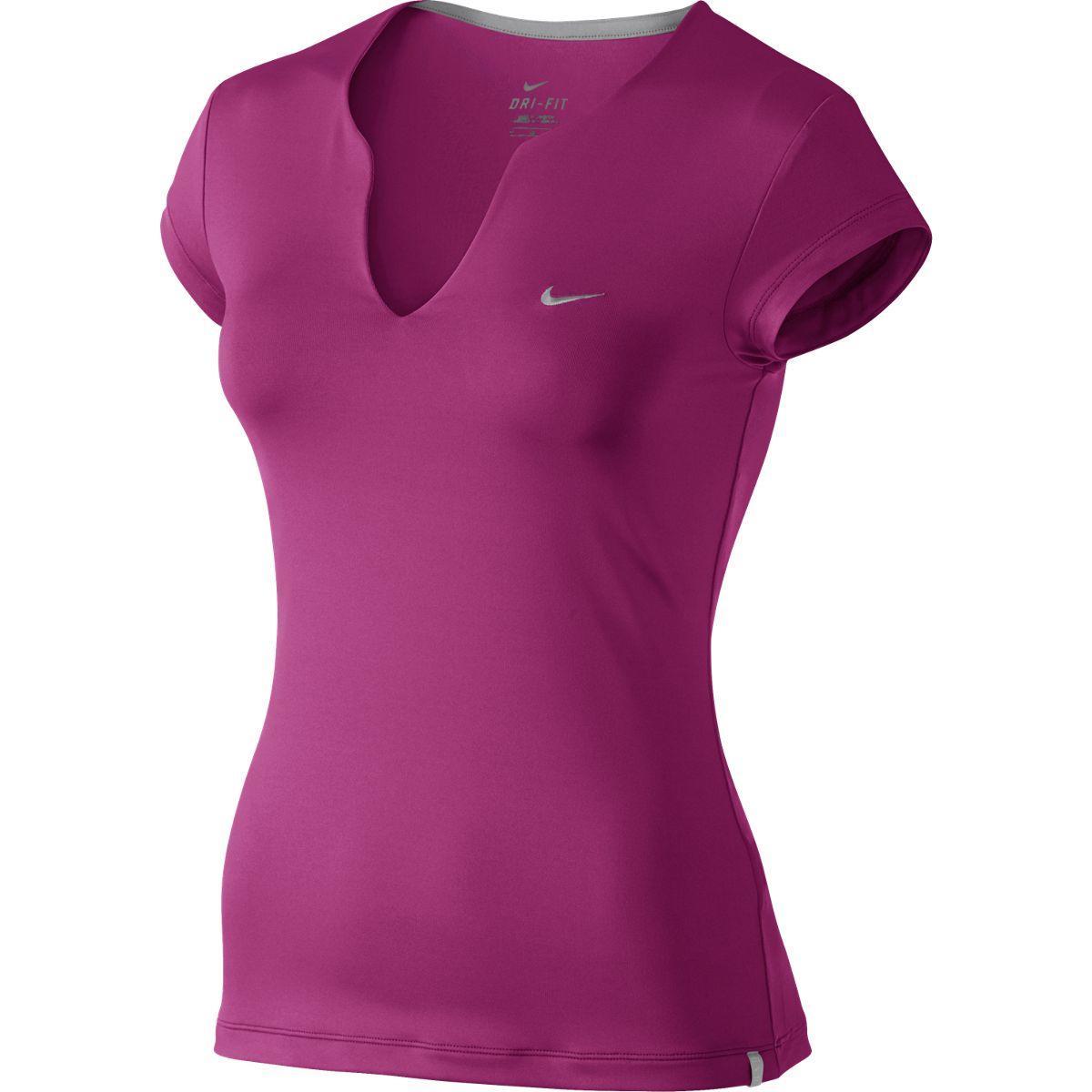 Nike Womens Pure Capsleeve Top - Fireberry - Tennisnuts.com