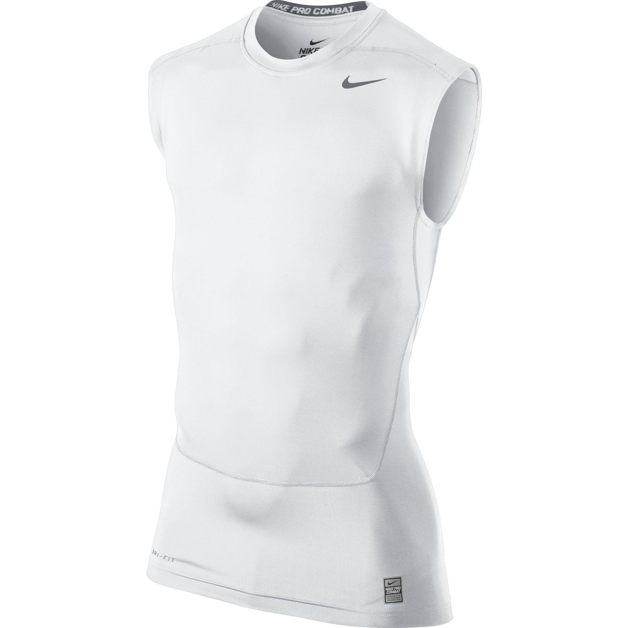 formal Influyente ruido Nike Pro Combat Core Sleeveless Shirt - White/Cool Grey - Tennisnuts.com