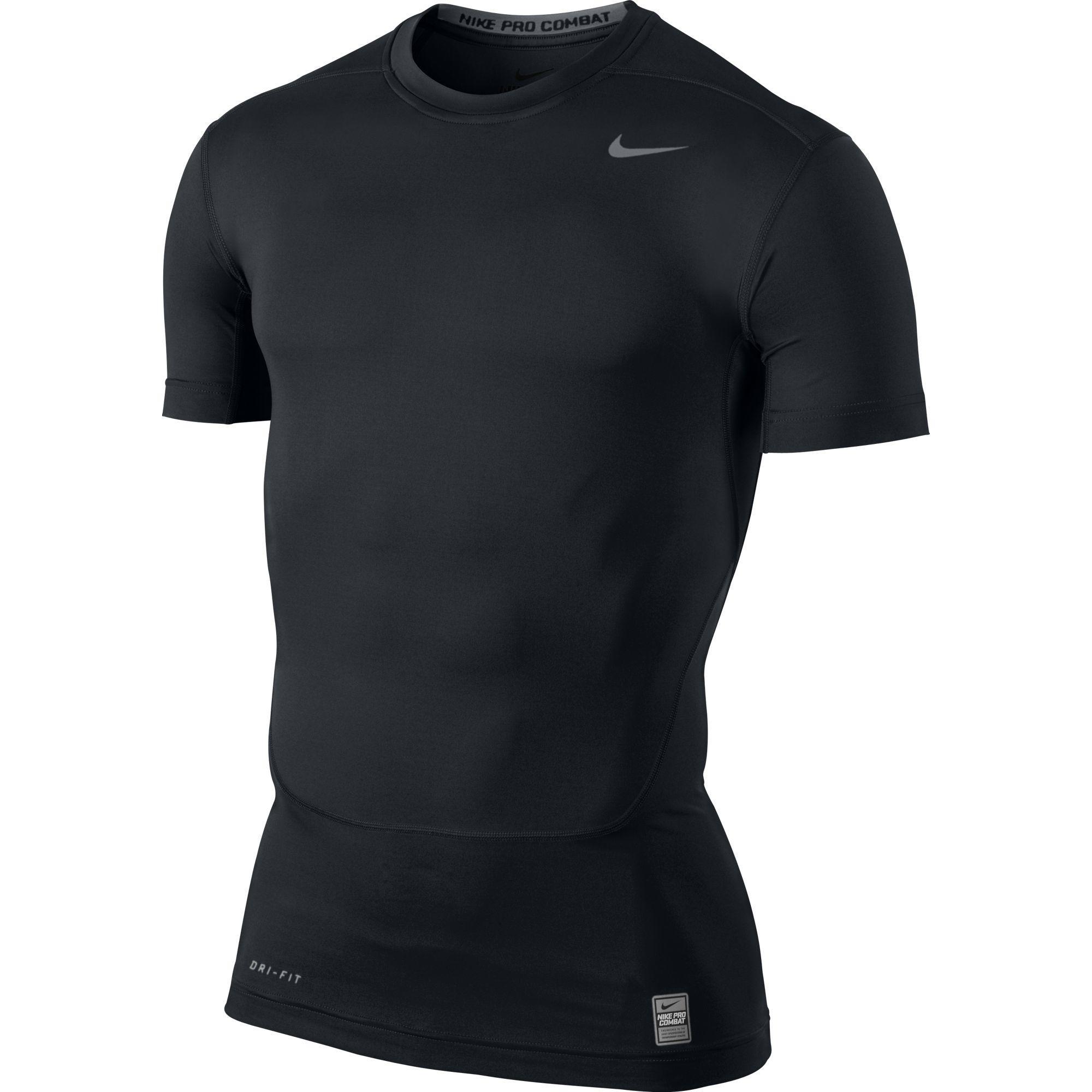Nike Pro 2.0 Combat Core Short Sleeve Shirt Black/Cool Grey - Tennisnuts.com