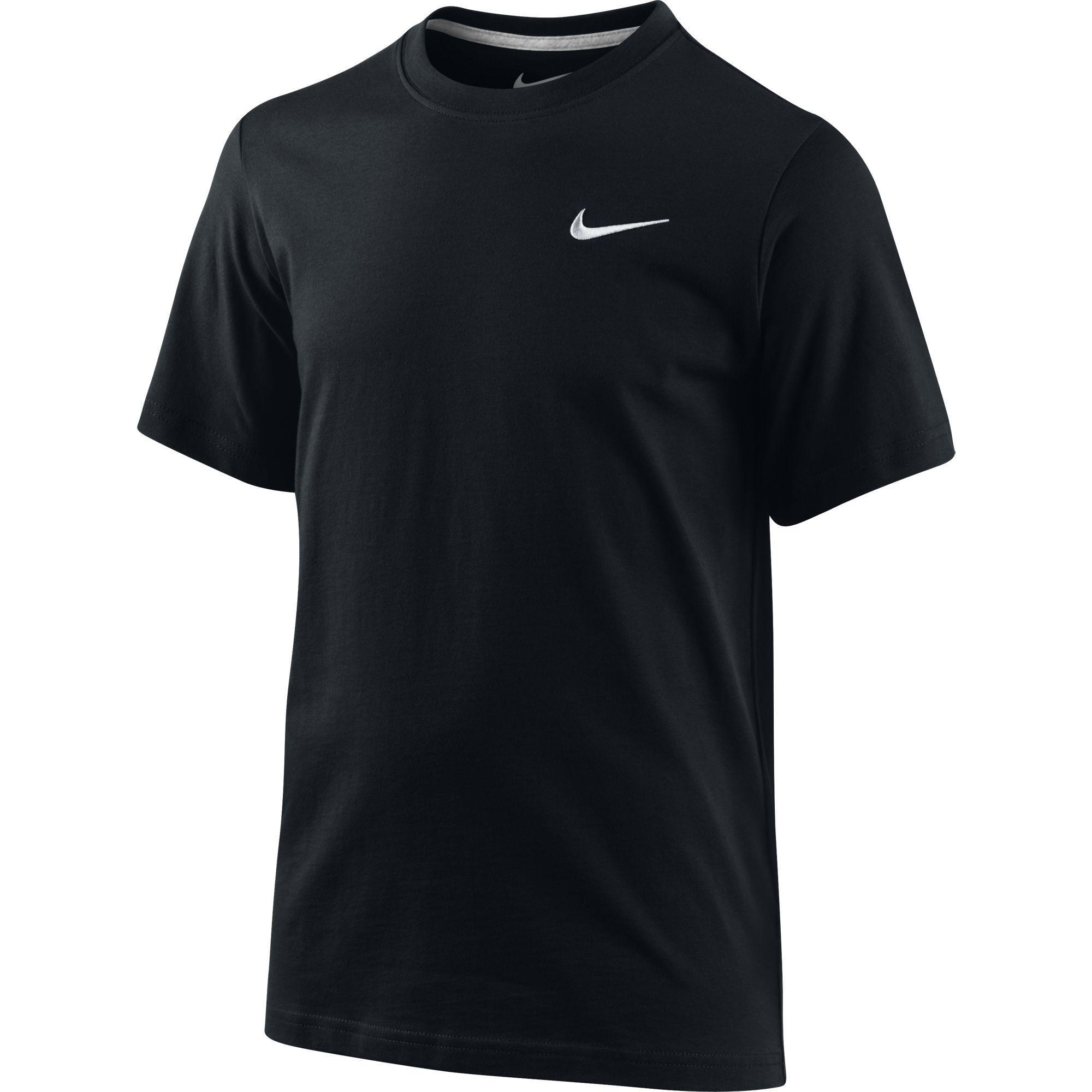 Nike Boys Swoosh T-Shirt - Black/Grey - Tennisnuts.com