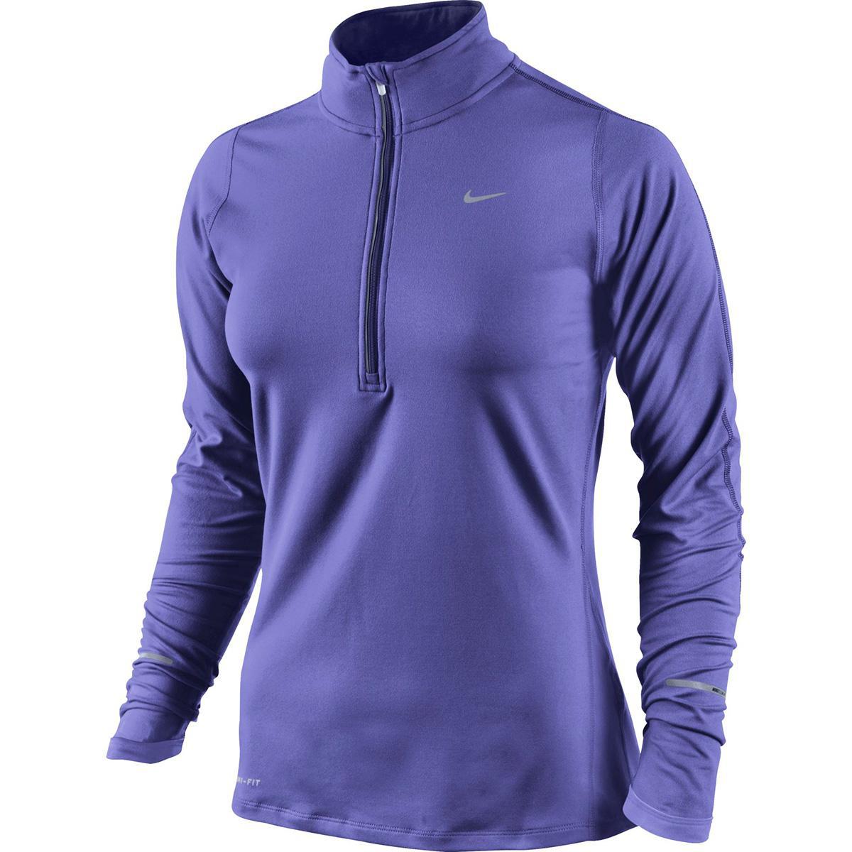 Nike Womens Element 1/2 Zip L.S. Running Shirt - Persian Violet ...