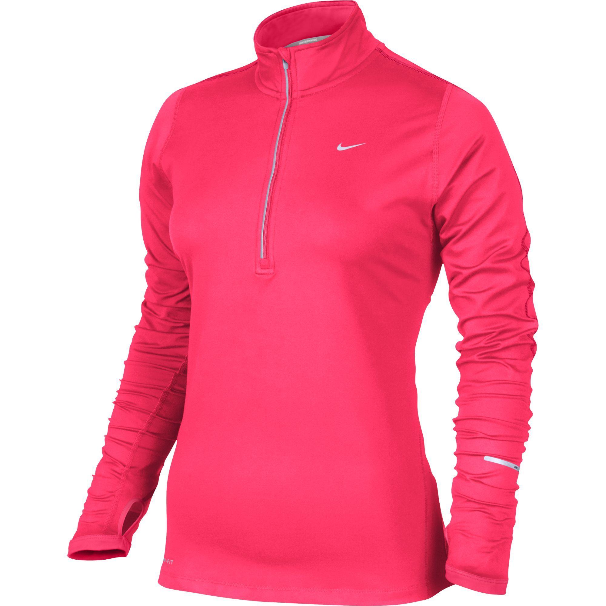 neon pink nike half zip