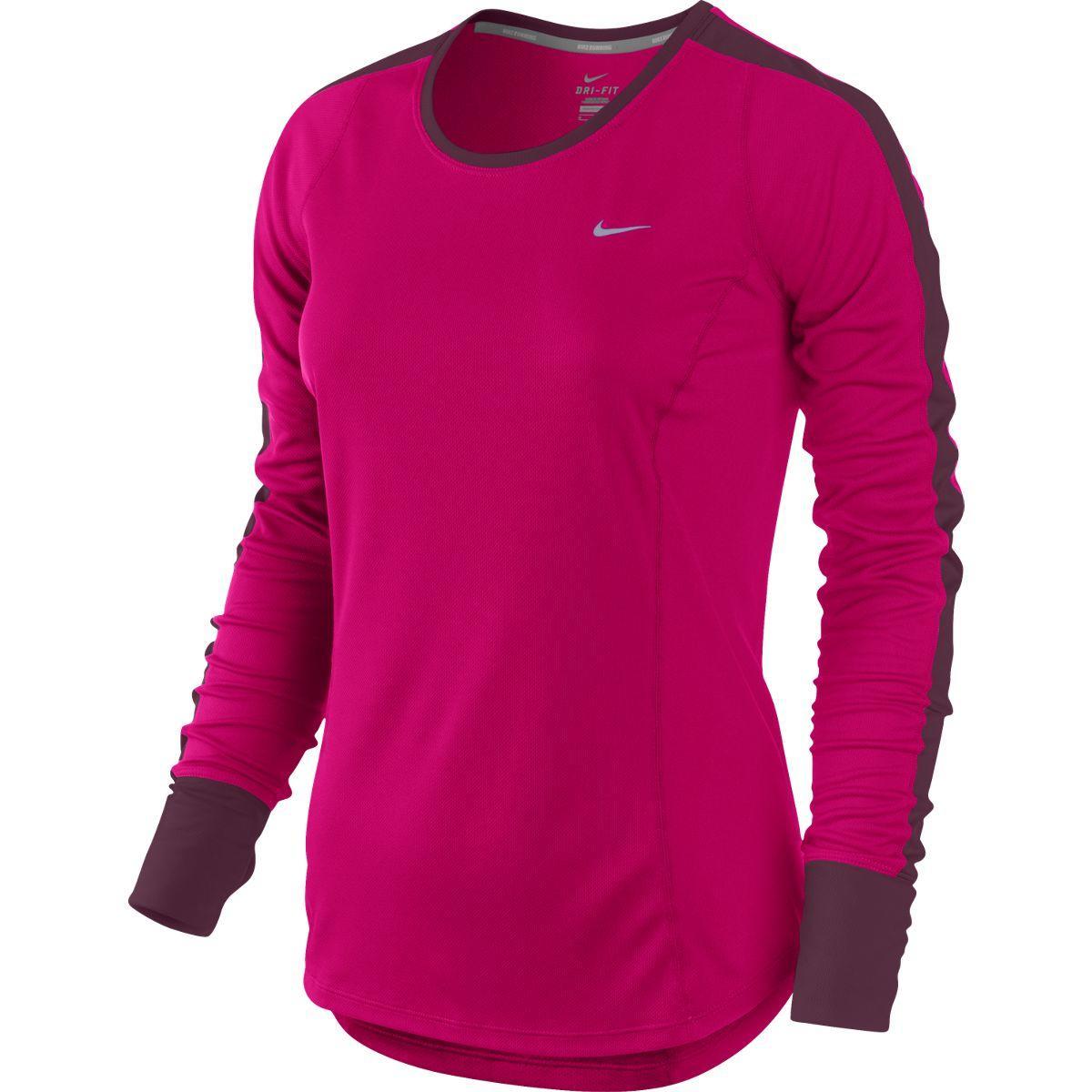 Nike Womens Racer LongSleeve Running Shirt Fuchsia