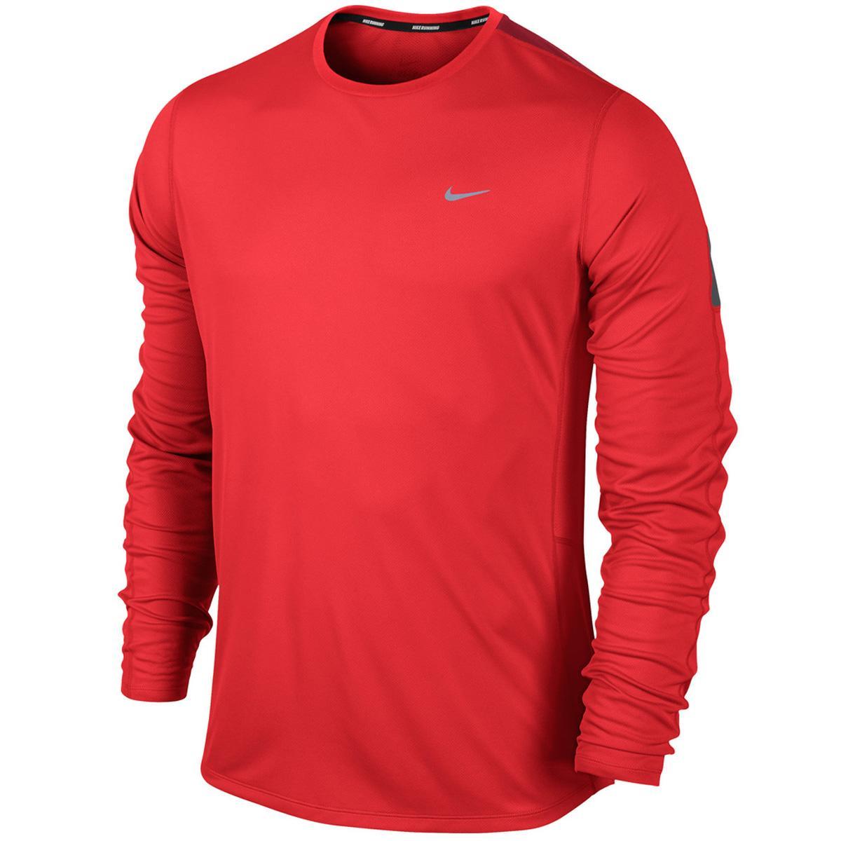 Nike Mens Racer Long Sleeve - Red/Reflective Silver - Tennisnuts.com