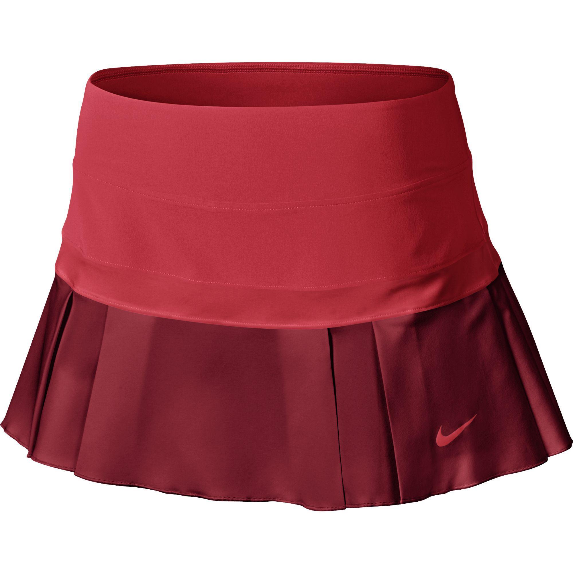 Nike Womens Woven Pleated Skort - Red - Tennisnuts.com