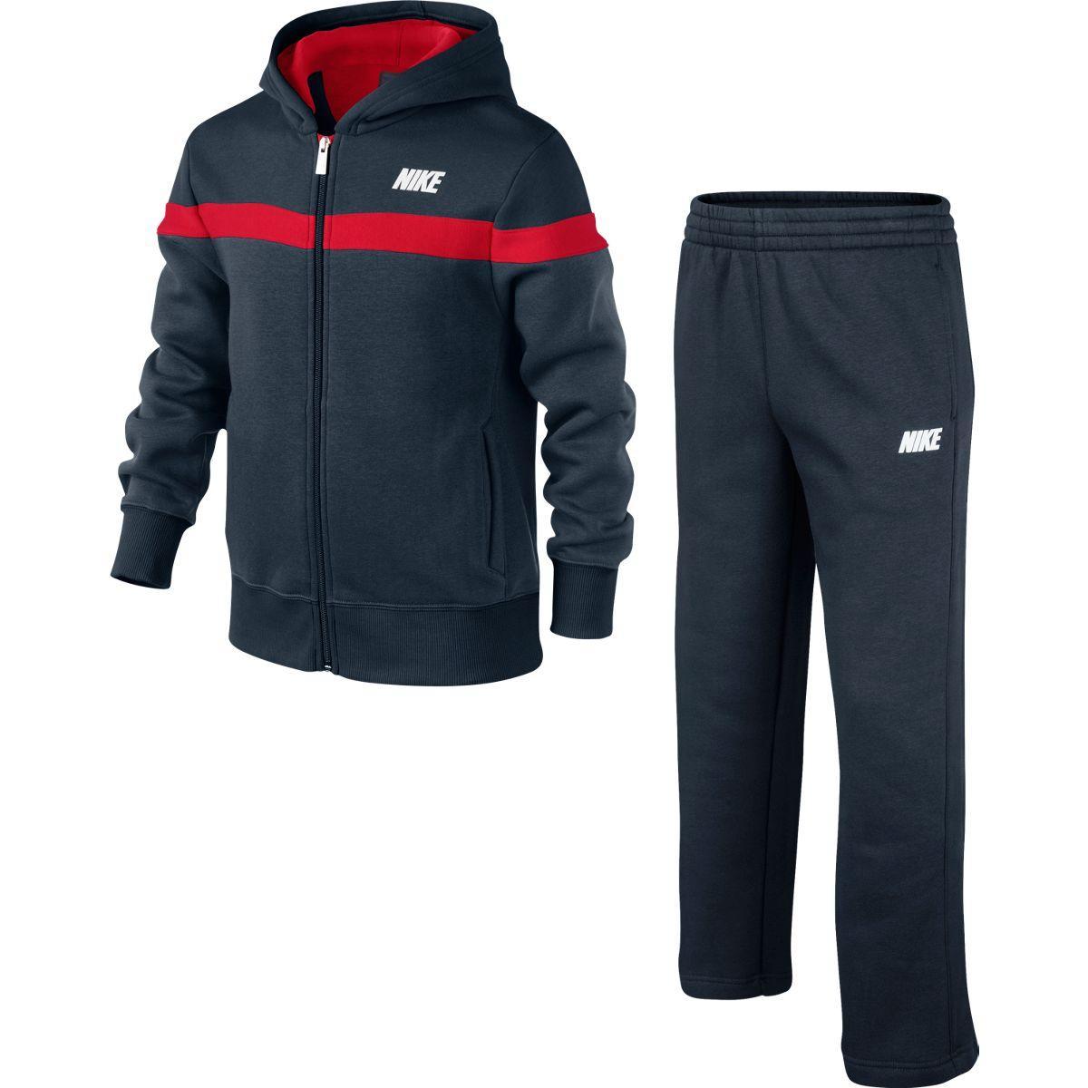 Nike Boys Brushed Fleece Warm Up Tracksuit - Armory Navy/Red/White ...