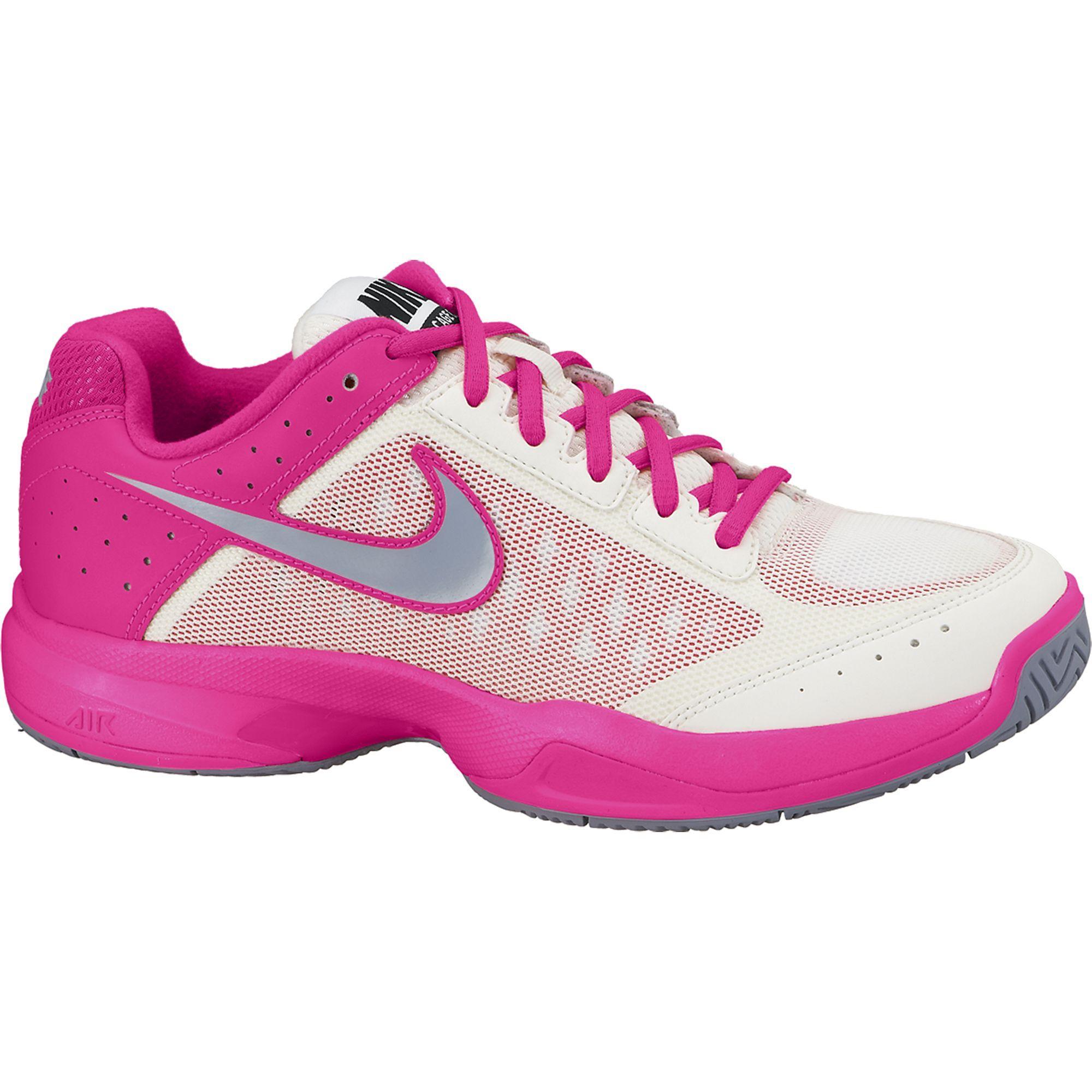 Nike Womens Air Cage Court Tennis Shoes - Ivory/Hyper Pink - Tennisnuts.com