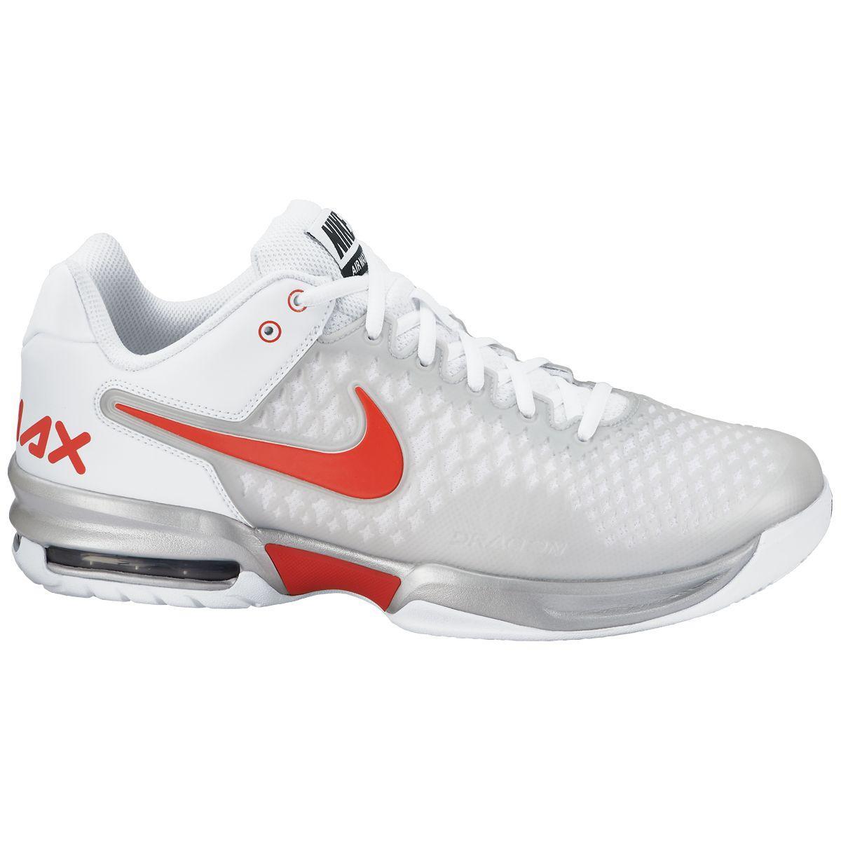 trolebús Amplificar Indomable Nike Mens Air Max Cage Tennis Shoes - Silver/Light Crimson - Tennisnuts.com