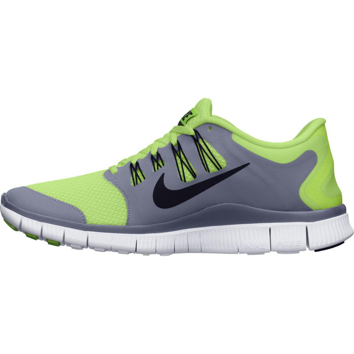 Nike Mens Free 5.0+ Running Shoes - Yellow/Grey - Tennisnuts.com