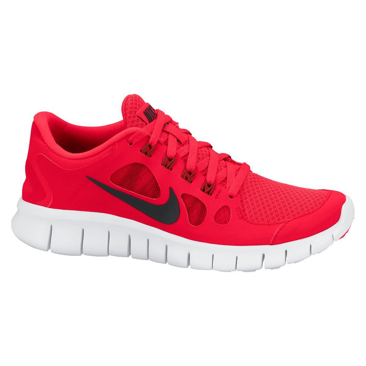 Nike Boys Free 5.0+ Running Shoes - Red - Tennisnuts.com