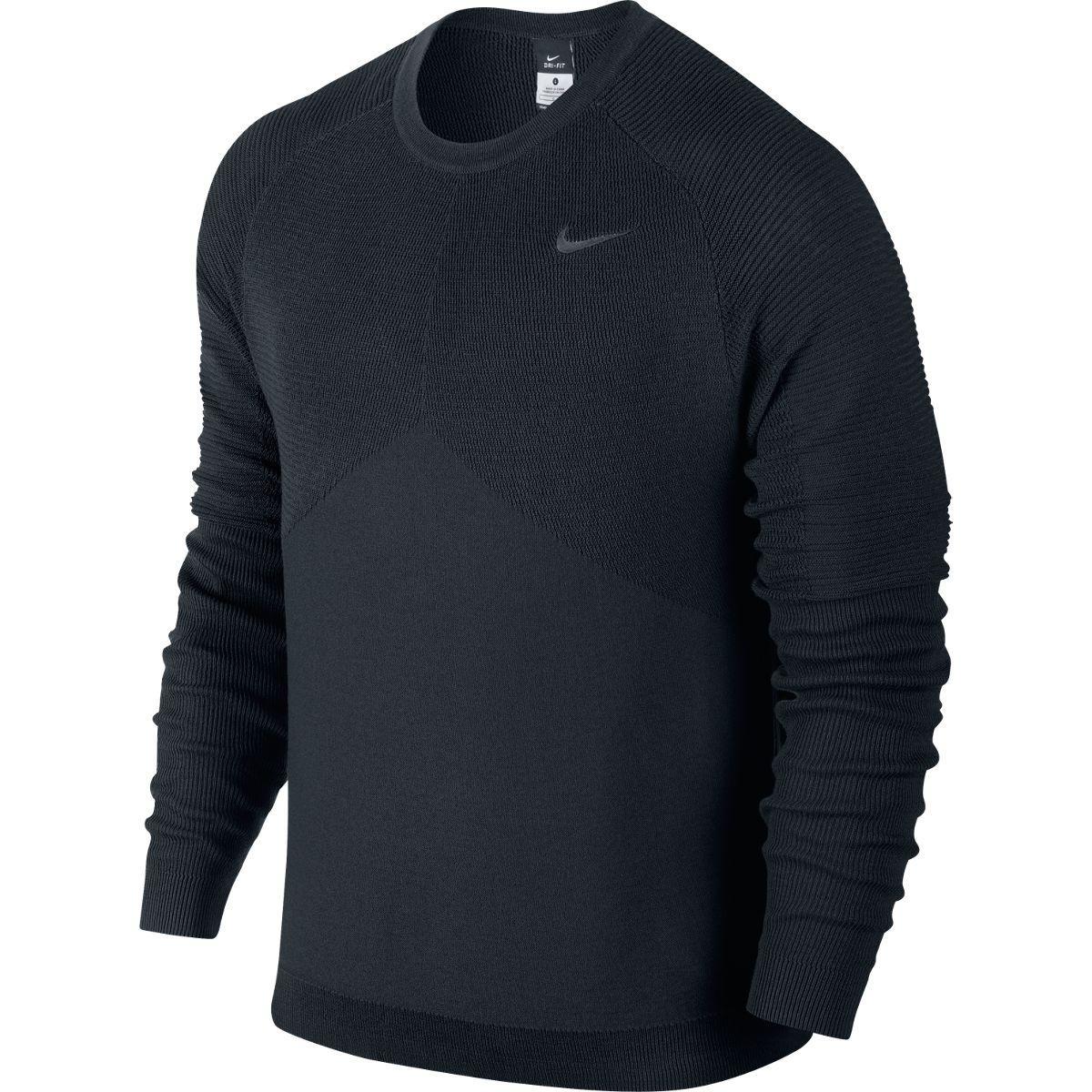 Nike Mens Long Sleeve Sweater - Black/Cool Grey - Tennisnuts.com