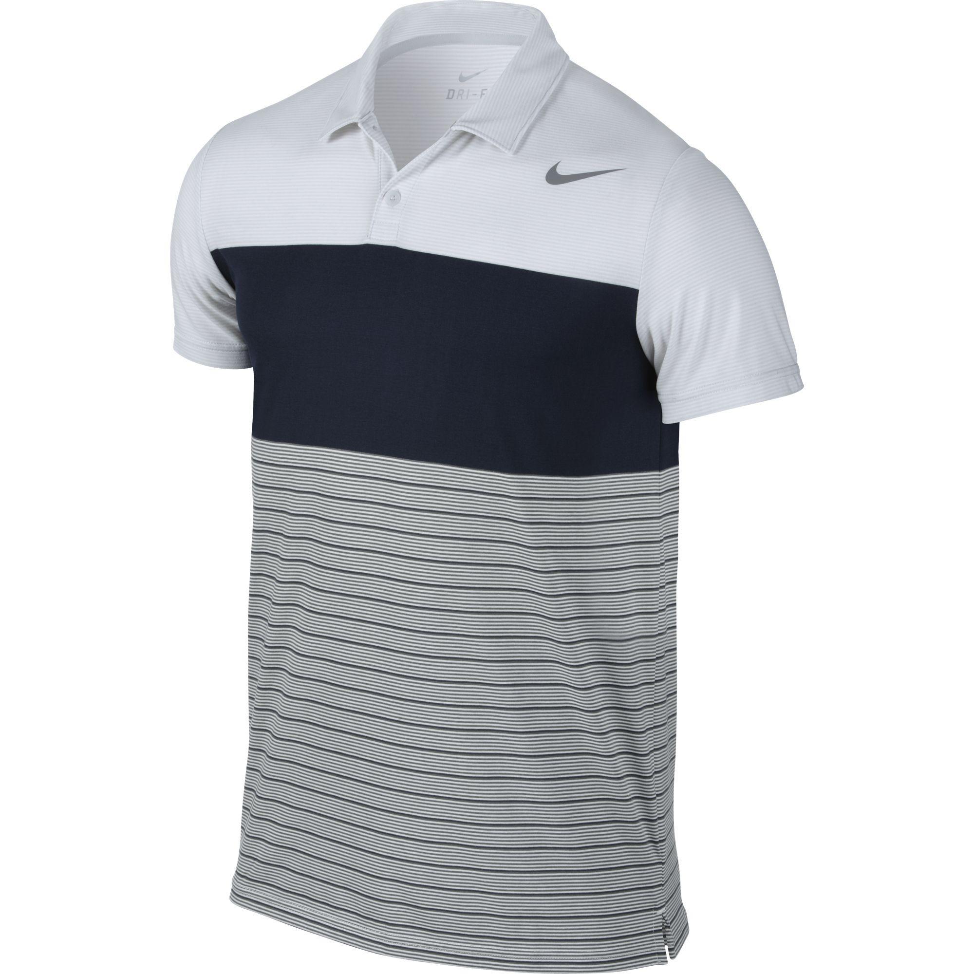 Nike Mens Dri-FIT Touch Stripe Polo - Light Base Grey - Tennisnuts.com