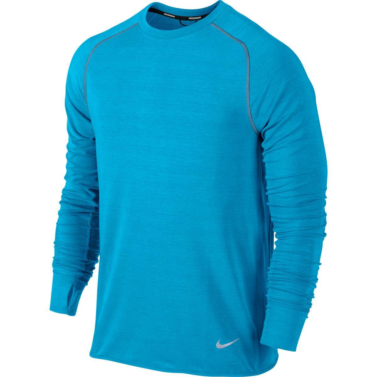 Nike Mens Sprint Long Sleeve Crew - Vivid Blue/Reflective Silver ...