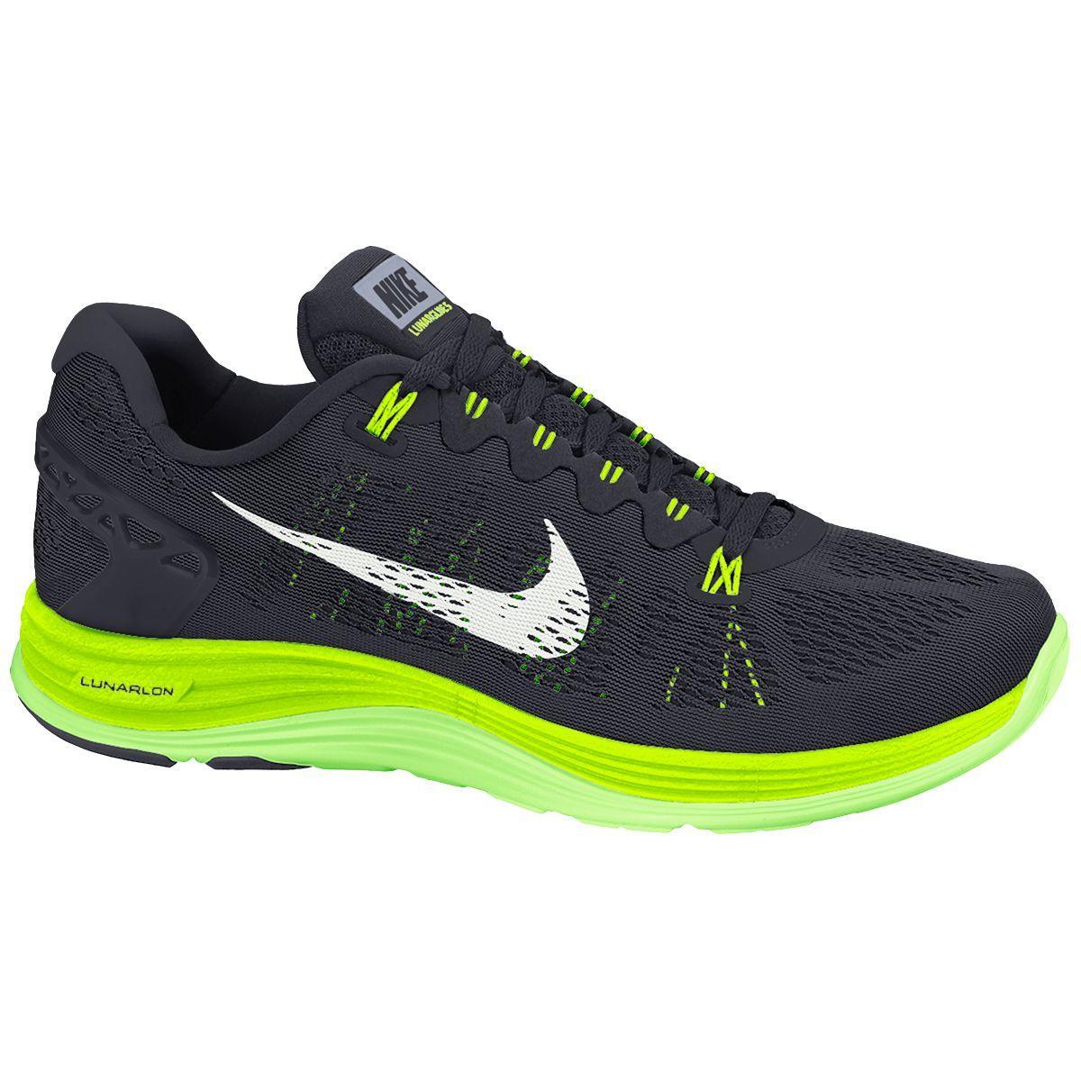 Lang Manoeuvreren knal Nike Mens LunarGlide+ 5 Running Shoes - Black/White/Volt - Tennisnuts.com