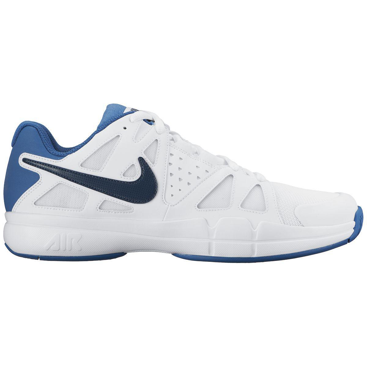 Nike Mens Air Vapor Advantage Tennis Shoes White Blue 10 White Blue