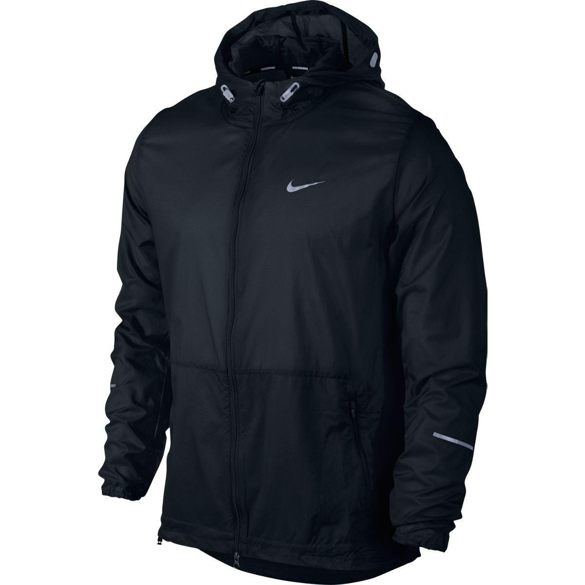 Nike Mens Hurricane Running Jacket - Black/Reflective Silver ...