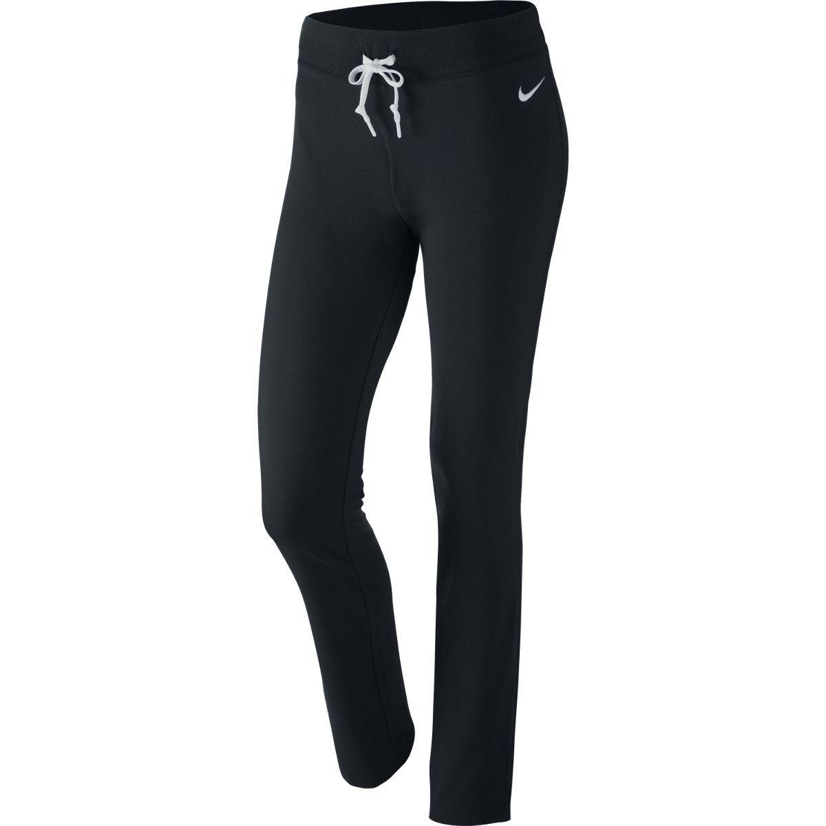 Nike Womens Jersey Open Hem Pants - Black - Tennisnuts.com