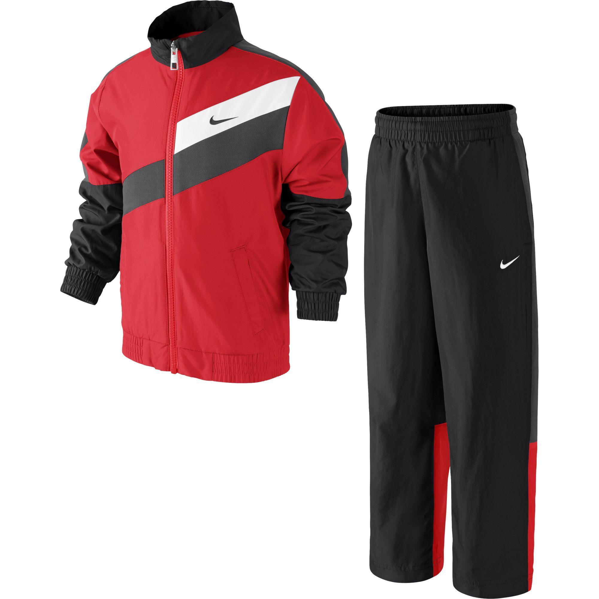 Nike Little Boys T45 Warm Up Tracksuit - Gym Red/Black - Tennisnuts.com