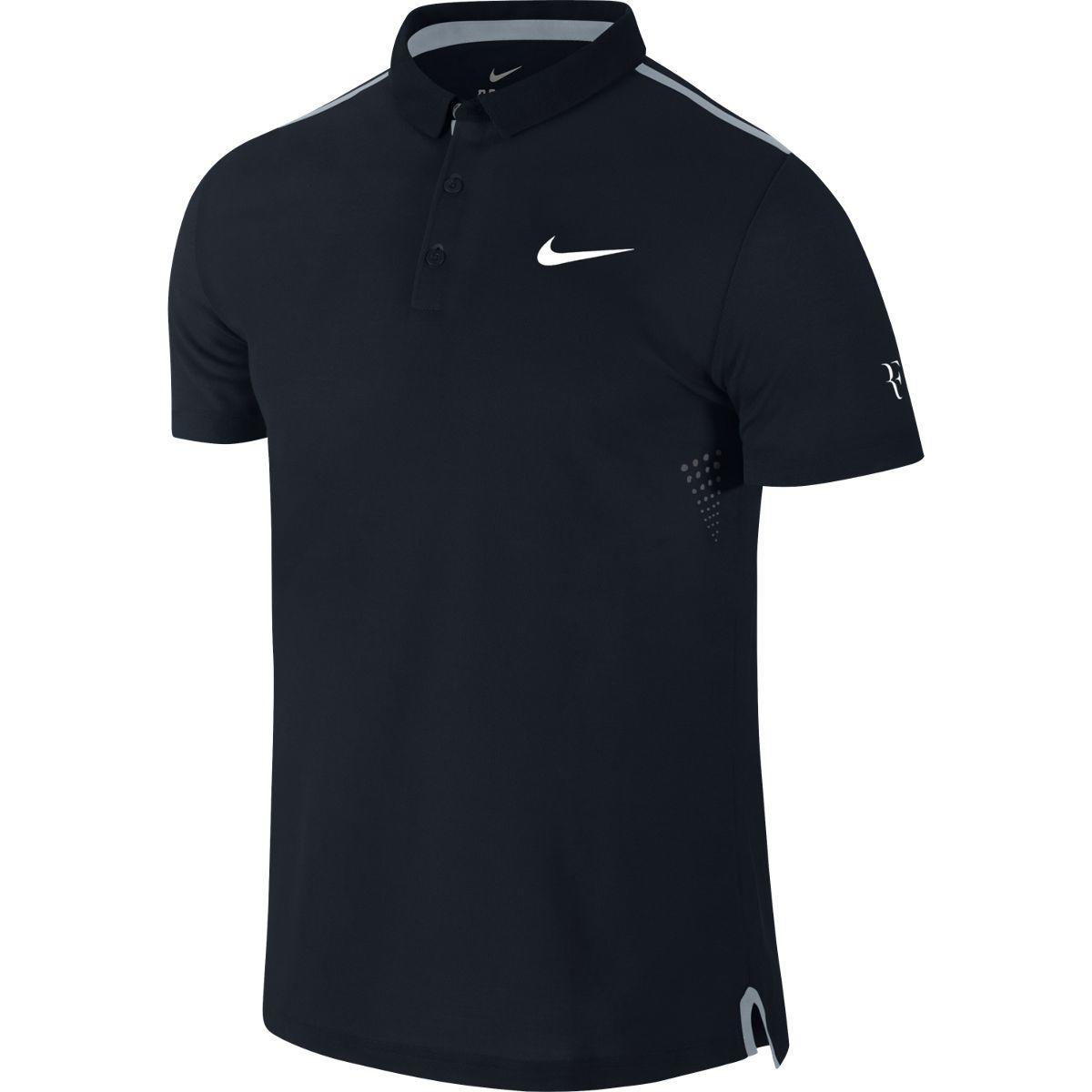 Nike Mens Advantage Premier RF Polo - Black/Magnet Grey - Tennisnuts.com