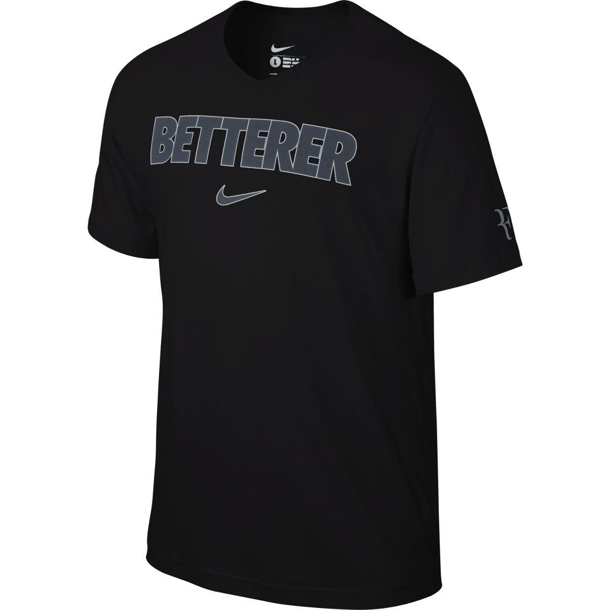 Nike Mens RF Betterer V Neck Tee - Black - Tennisnuts.com