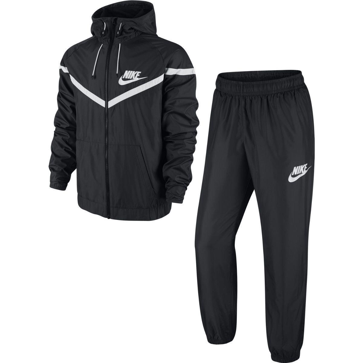 nike joggers black with white stripe