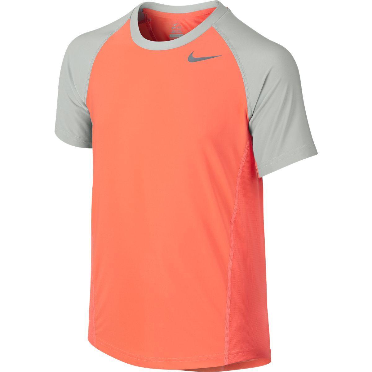 Nike Boys Advantage UV Crew - Light Orange/Grey - Tennisnuts.com