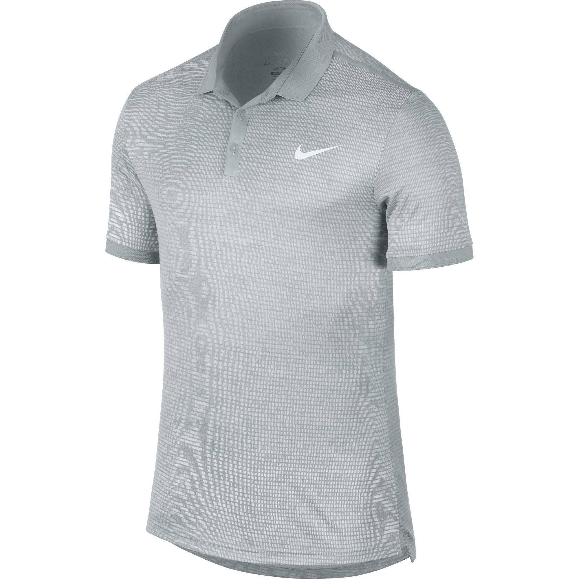 Nike Mens Advantage Graphic Polo - Silver Wing/White - Tennisnuts.com